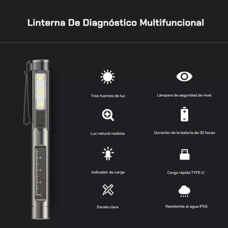 Foto 3 | Lámpara de Diagnóstico Recargable Luz Ultravioleta Eo Safe Imports Gris