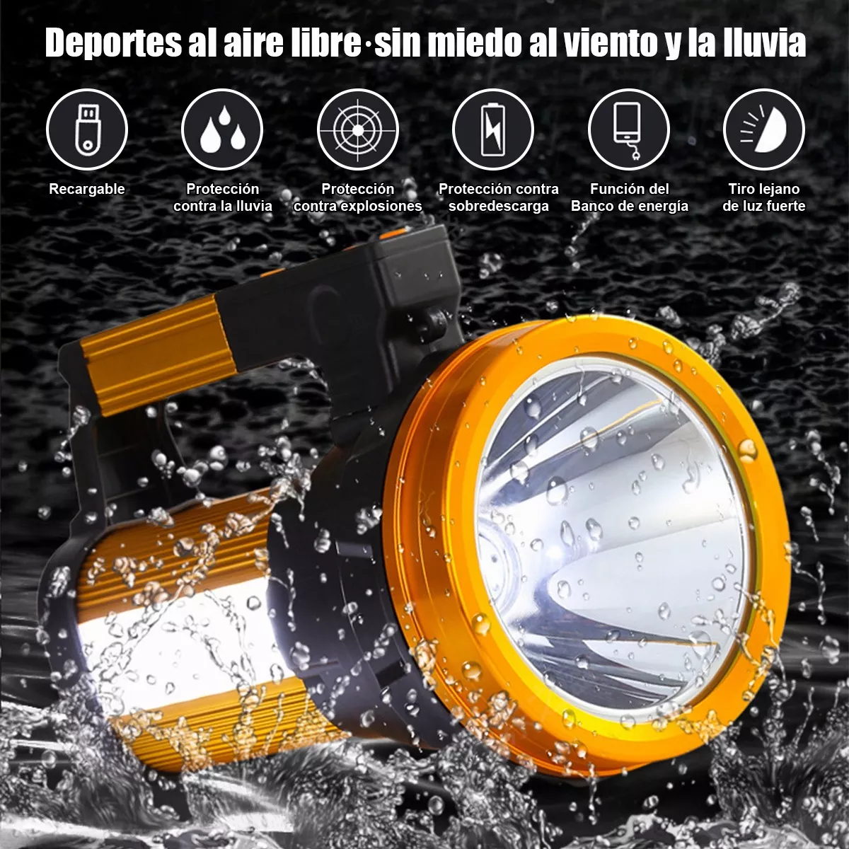 Foto 4 pulgar | Linterna Recargable Led de Mano Eo Safe Imports Esi-10456 Amarilla