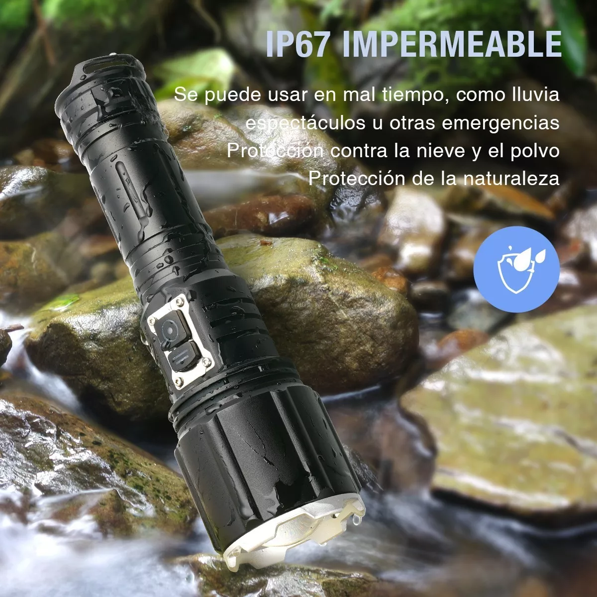Foto 5 pulgar | Linterna Led Recargable Eo Safe Imports Esi-10412 Negro