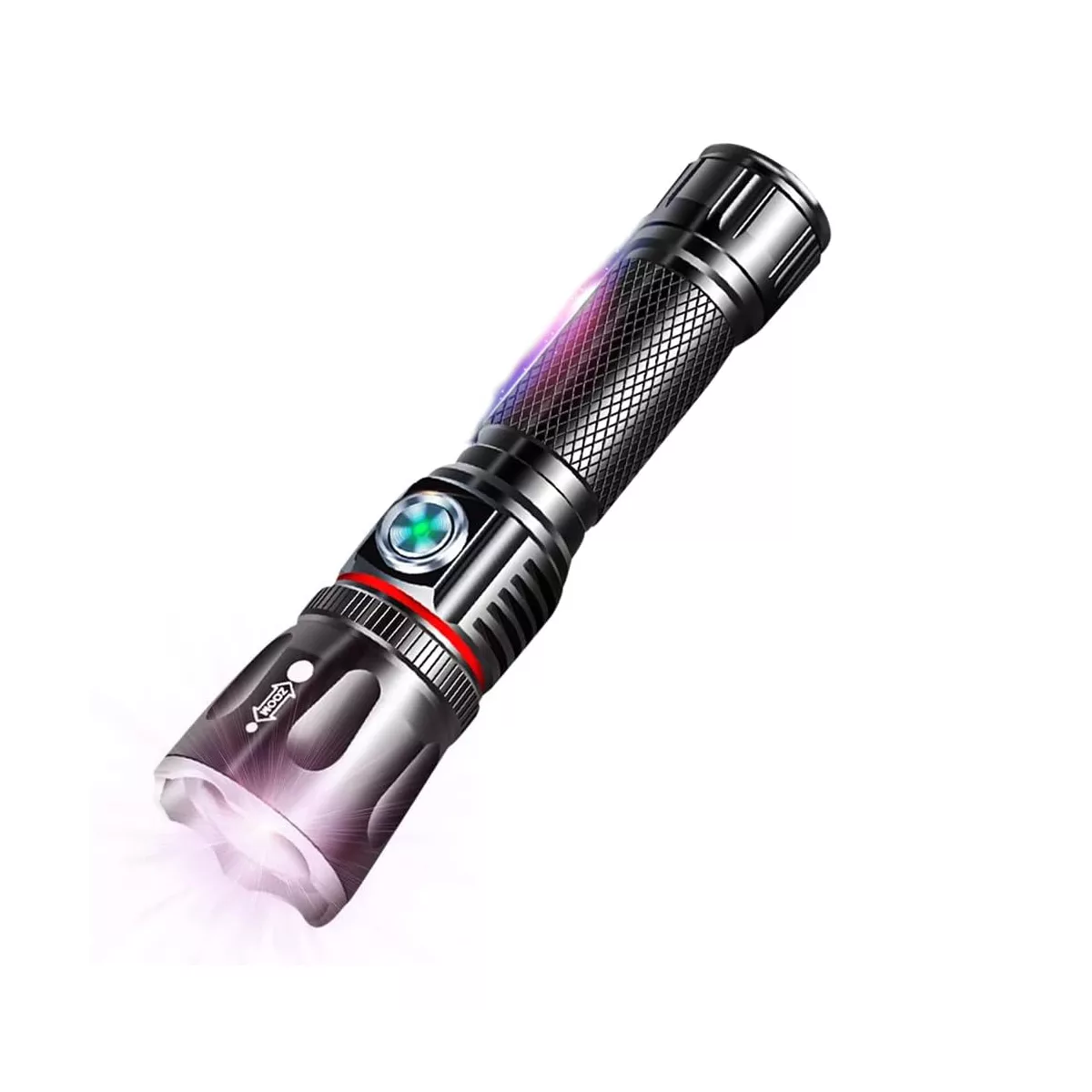 Lampara Tactica Recargable Linterna Con Base Magnético Eo Safe Imports  Esi-11868 Negro