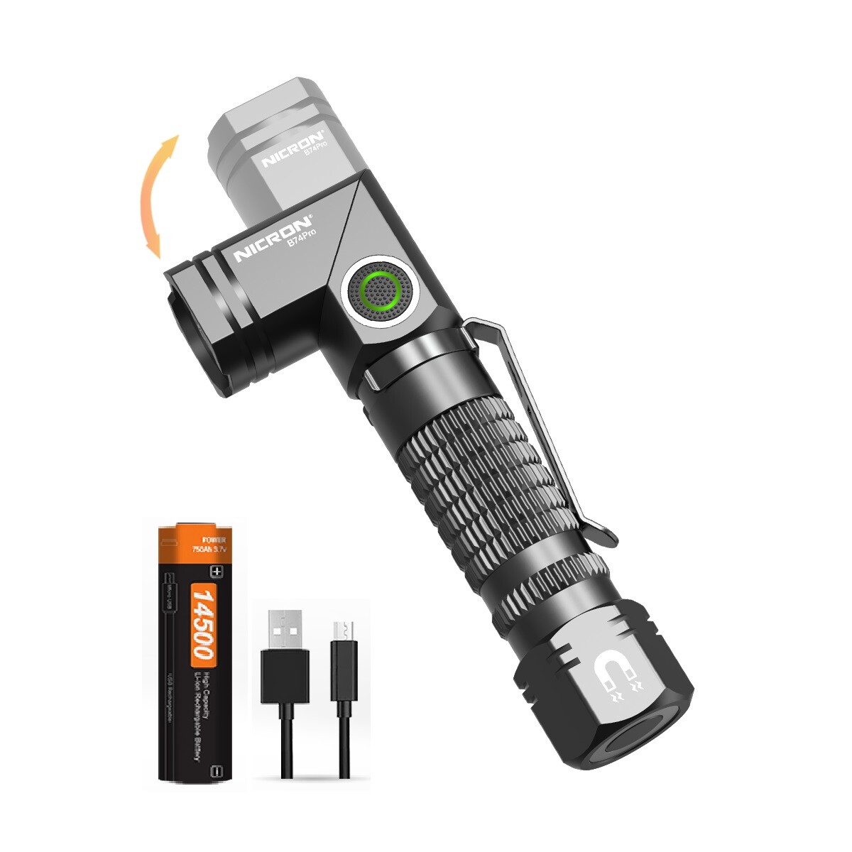 Linterna Recargable Nicron B74 700 Lúmenes con 14500 Baterías