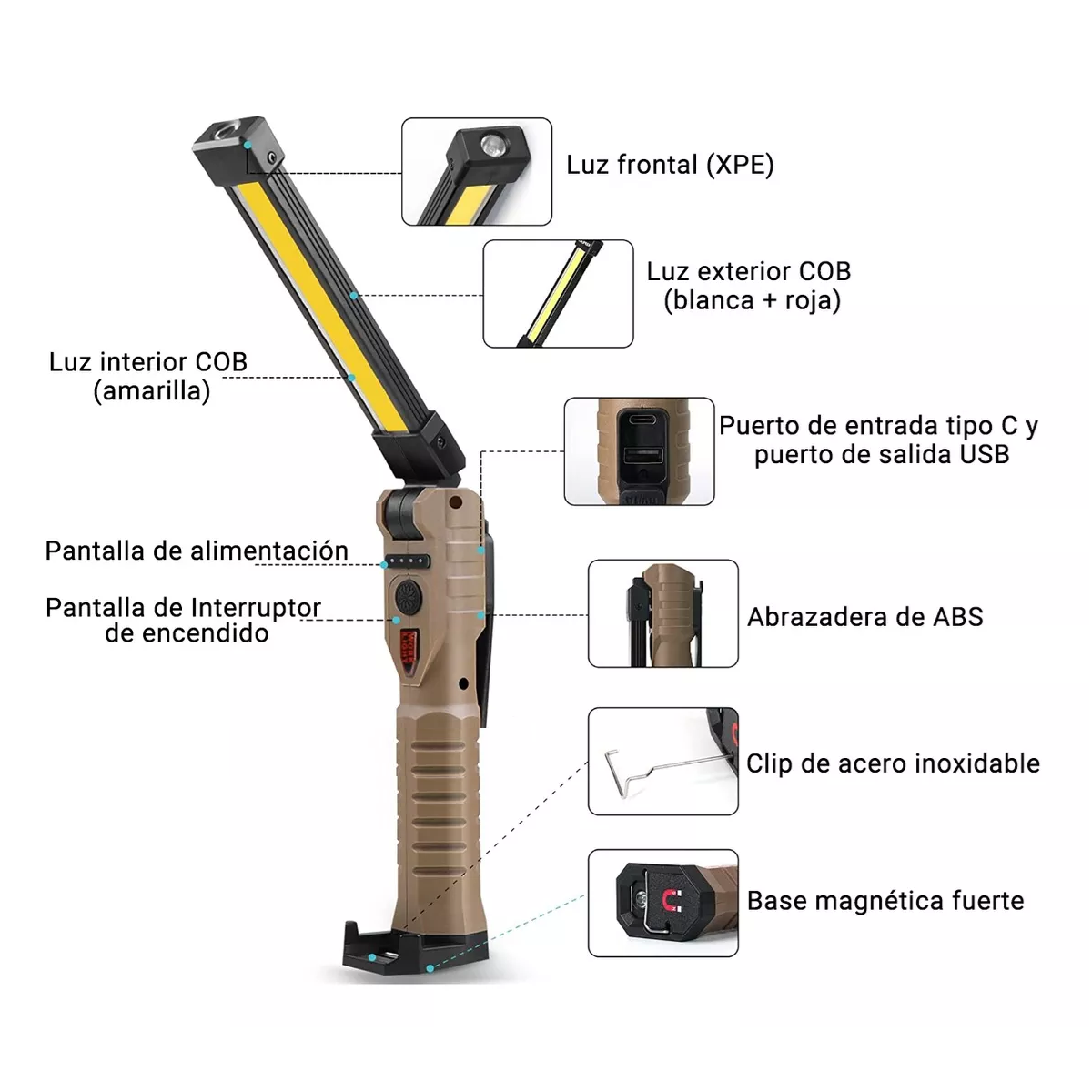 Foto 3 pulgar | Lámpara Recargable Led Belug Café para Trabajo 7 Modos