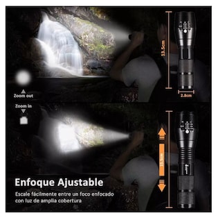Foto 4 | Linterna Led Recargable T6 Luz Táctica Portátil