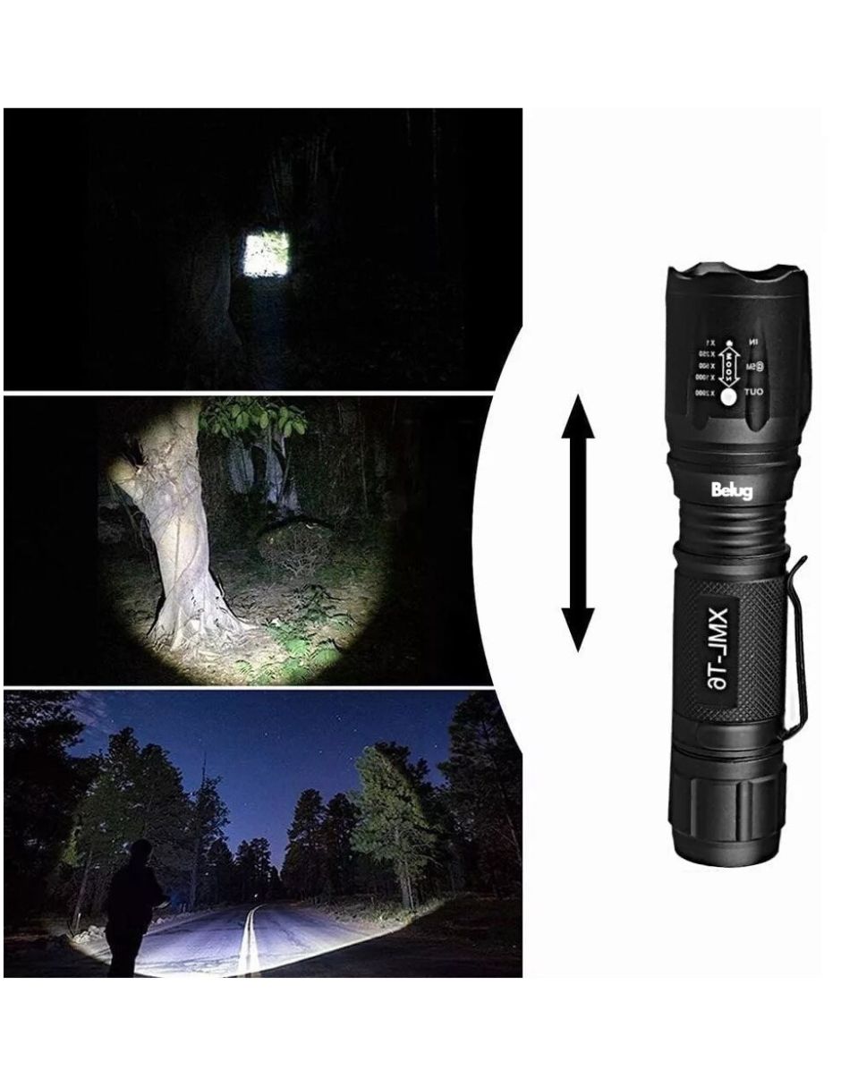 Foto 4 pulgar | Linterna Recargable Con Luz Led Uv Negra Y Blanca 2 En 1 Negro