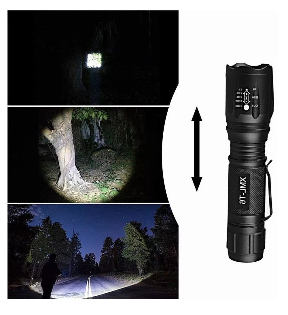 Foto 4 pulgar | Linterna Recargable Con Luz Led Uv Negra Y Blanca 2 En 1 Negro