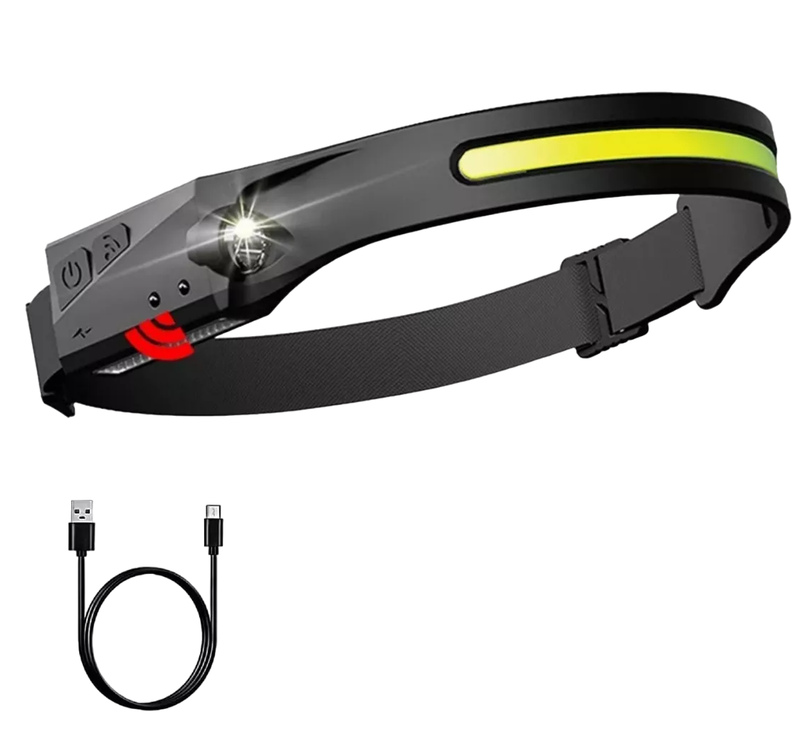 Foto 2 pulgar | Lampara De Cabeza Sensor Recargable Camping Linterna Led
