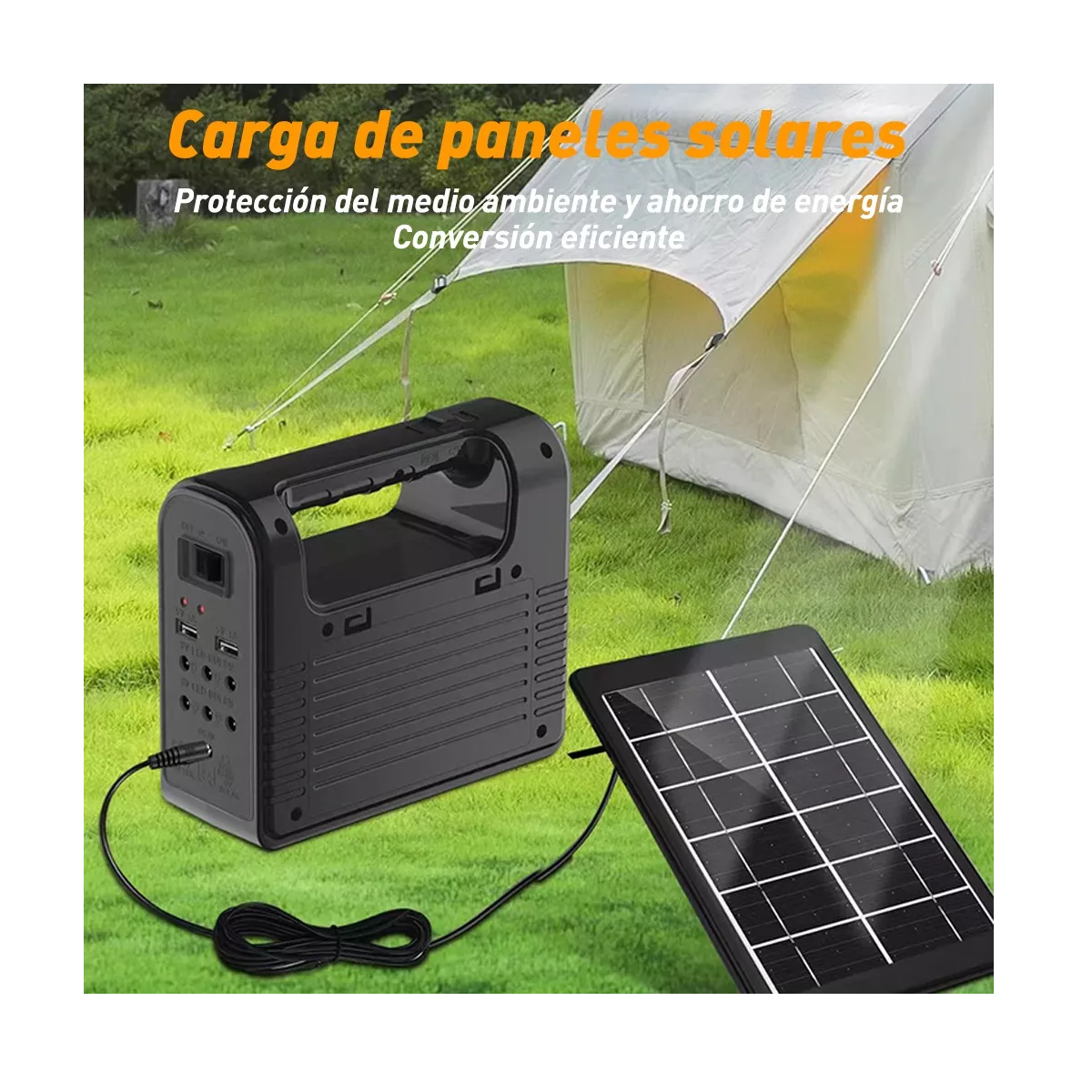 Foto 3 pulgar | Lampara Camping Solar Luz Iluminación Linterna Banco Energía Eo Safe Imports Esi-16782 Negro