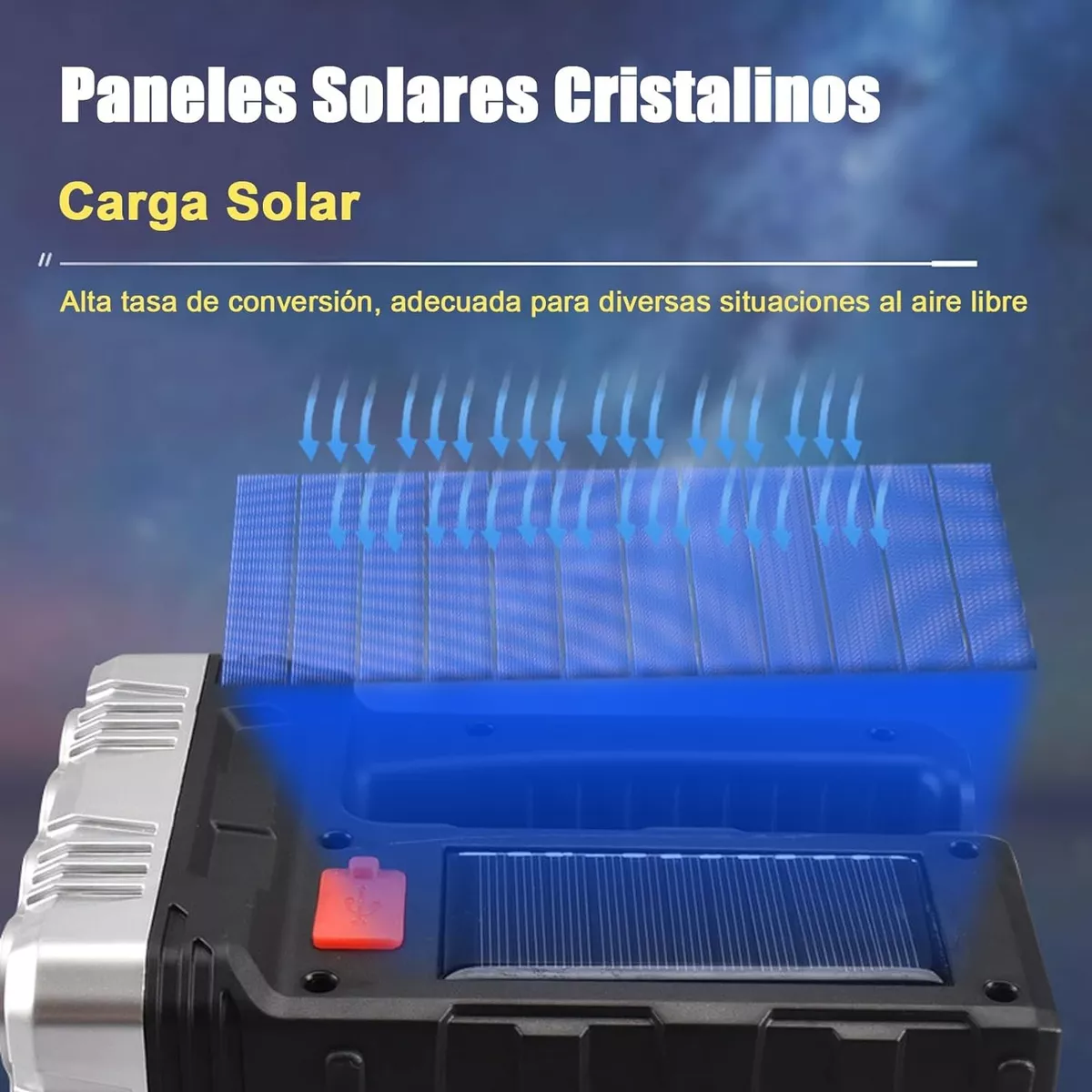 Foto 3 pulgar | Lampara Táctica  2led+cob Recargable Solar Usb Eo Safe Imports Esi-16783 Multicolor