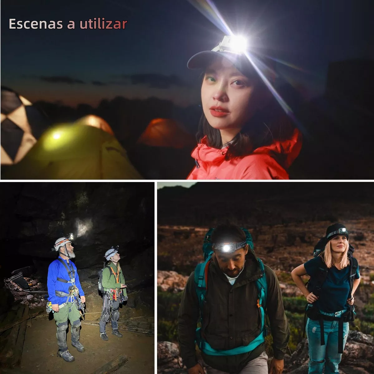 Foto 2 | Lámpara De Cabeza Para Campismo Minera Accesorios Tacticos De Led Eo Safe Imports Esi-16795 Multicolor