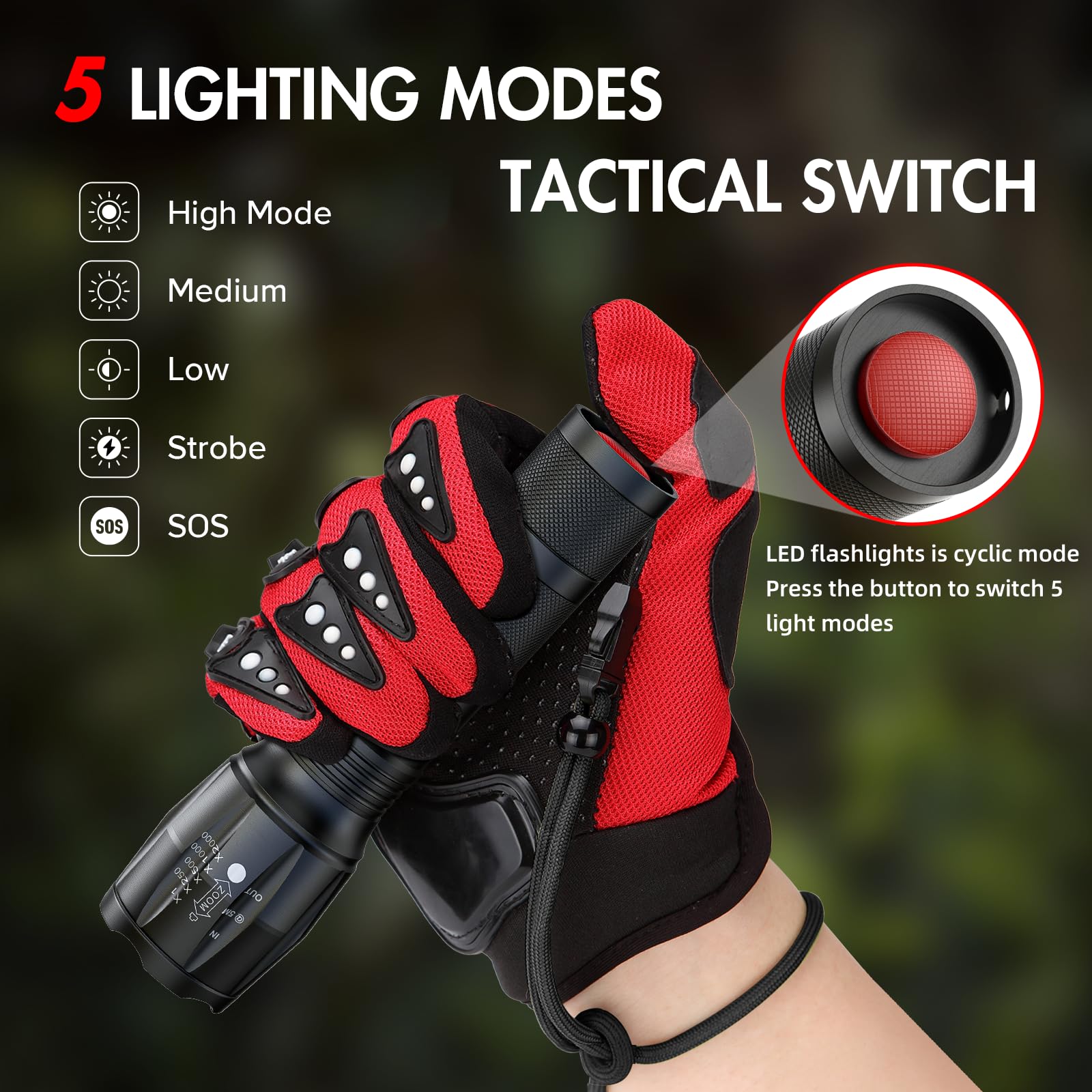 Foto 2 | Linterna Táctica Kelme High Lumens, Paquete De 3 Unidades, Impermeable - Venta Internacional.