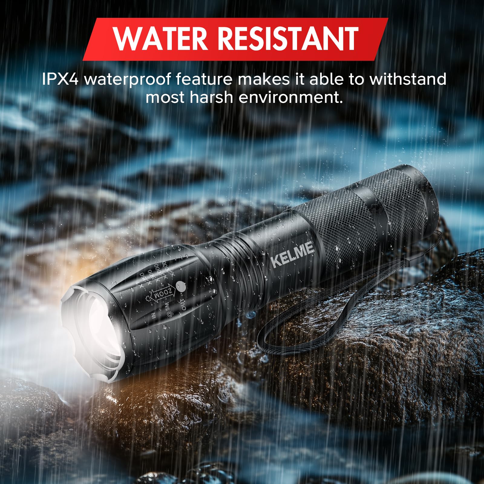 Foto 5 pulgar | Linterna Táctica Kelme High Lumens, Paquete De 3 Unidades, Impermeable - Venta Internacional.