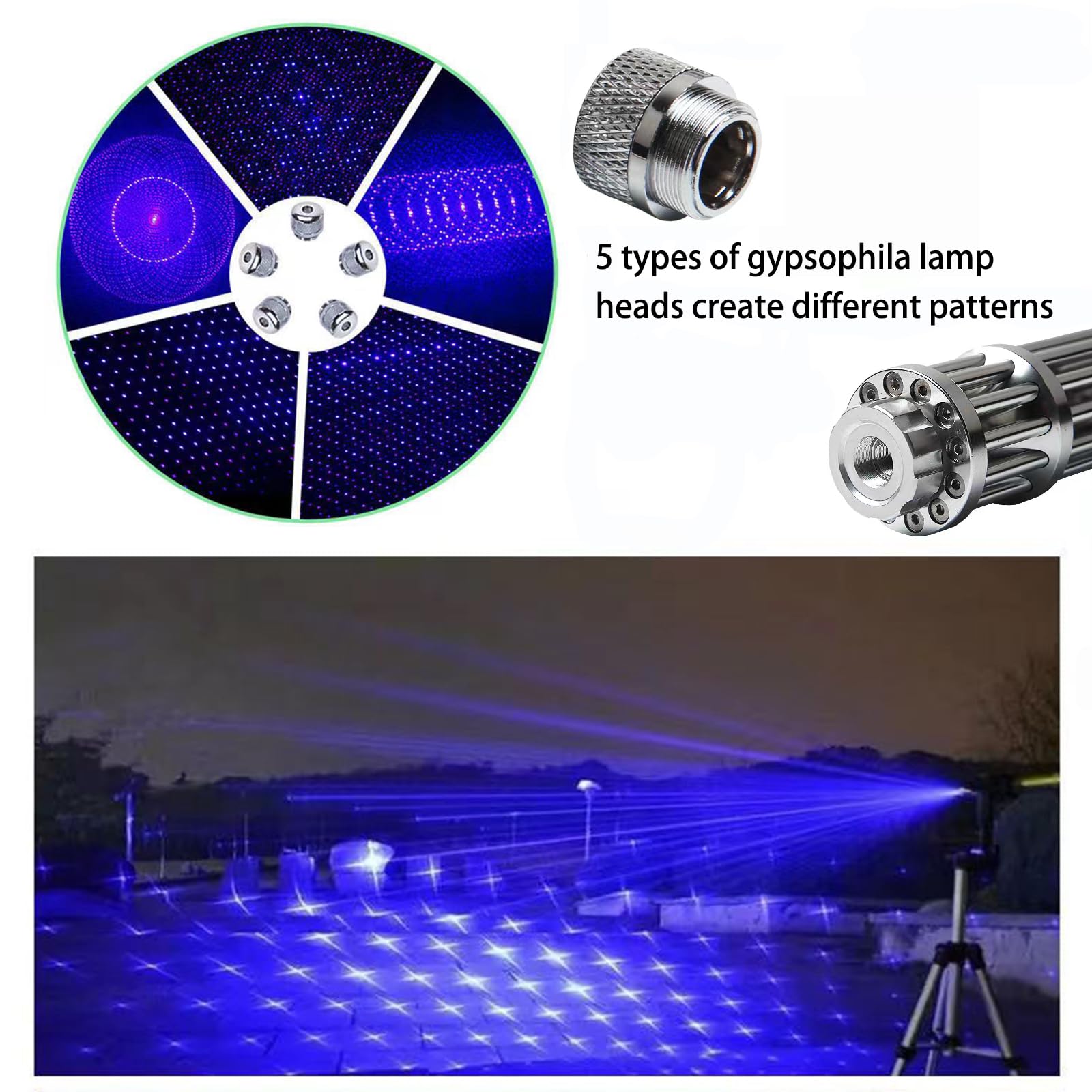 Foto 5 pulgar | Linterna Portátil De Alta Potencia Con Luz Azul Para Exteriores - Venta Internacional.