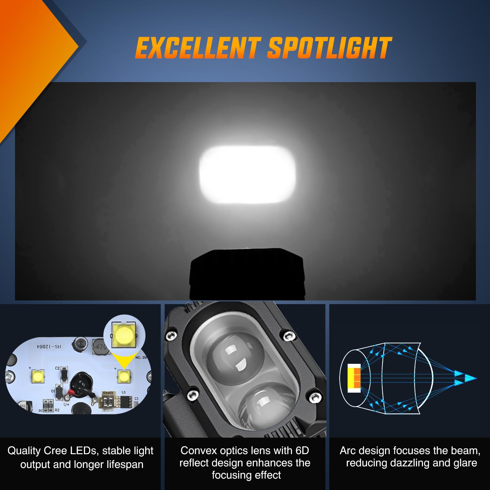 Foto 4 pulgar | Lámpara Led Tipo Cápsula Nilight De 48 W, 4 Pulgadas, 2 Unidades, Haz Puntual Ip67 - Venta Internacional.