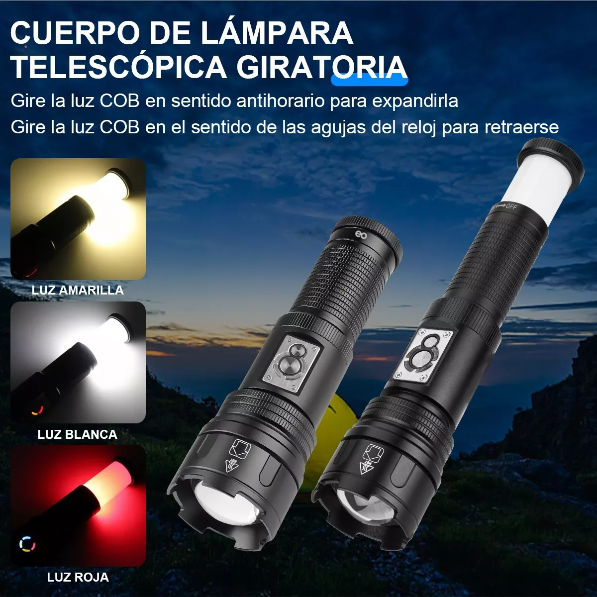 Foto 3 pulgar | Language Lámpara Táctica Led Linterna 180000 Lúmenes Eo Safe Imports Esi-10508-1 Negro