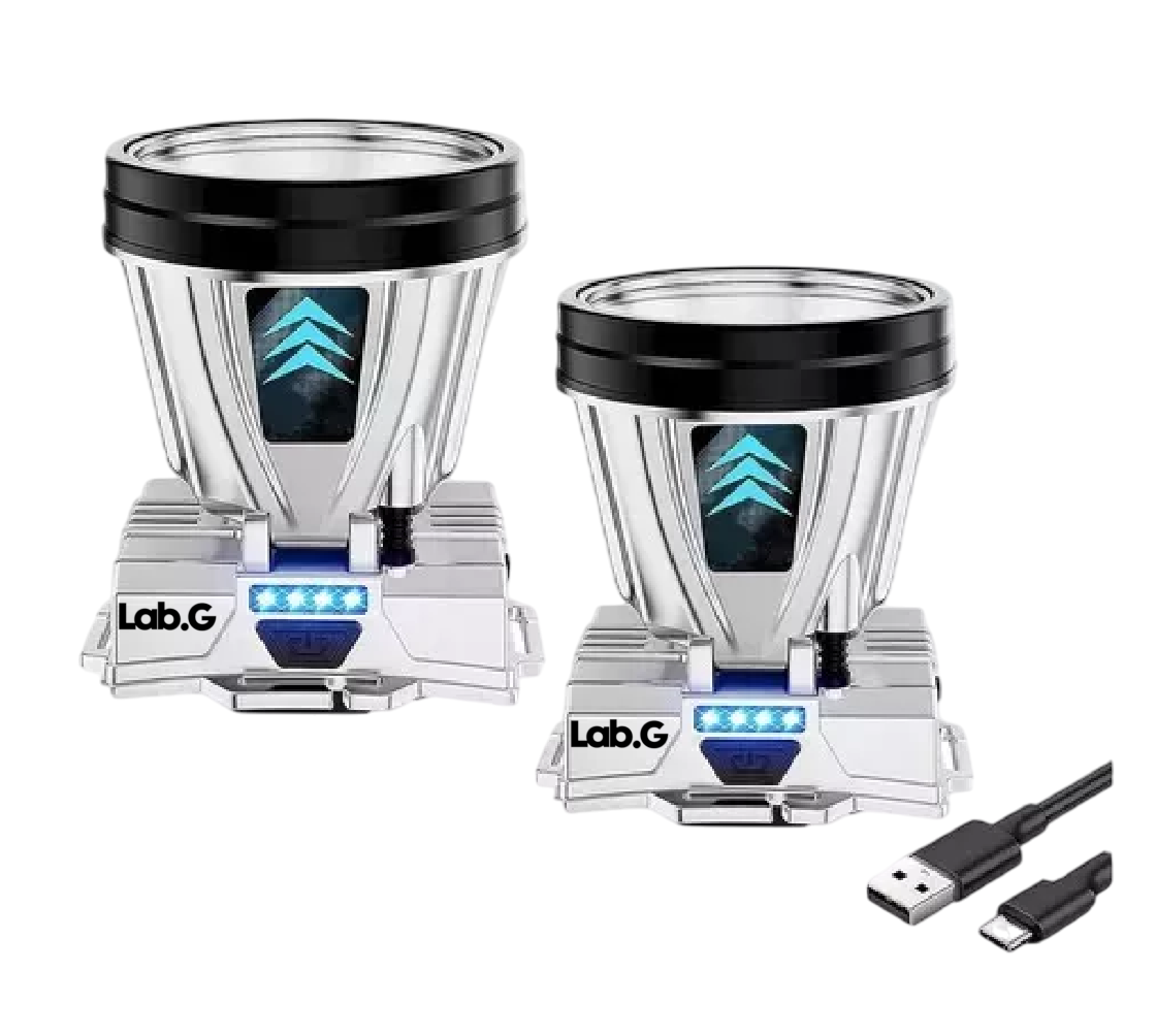 Linterna Frontal Recargable De Alta Potencia Super Bright 2p Color De La Luz Blanco