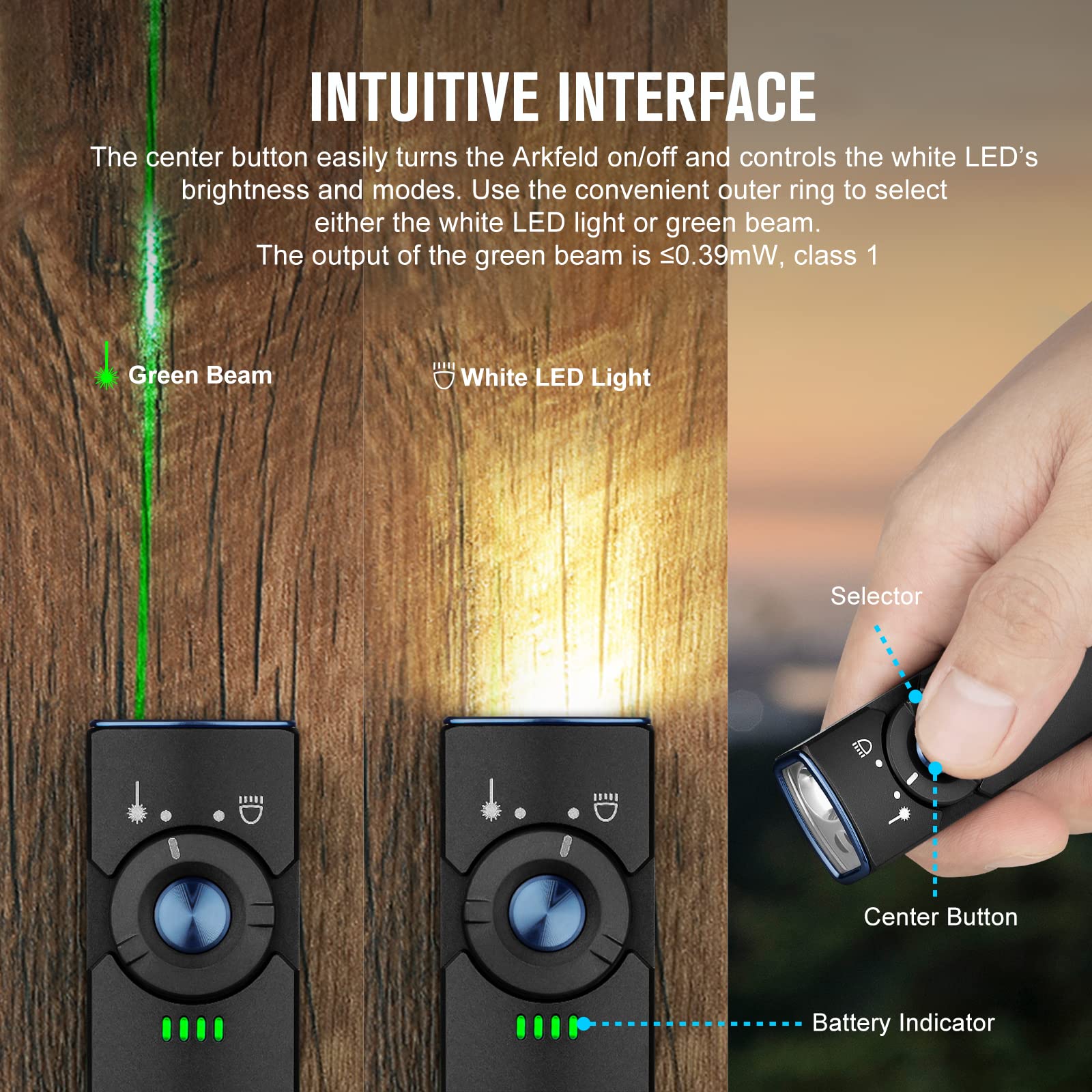 Foto 4 pulgar | Linterna Olight Arkfeld Edc Flat 1000 Lúmenes Blanca Con Verde - Venta Internacional.