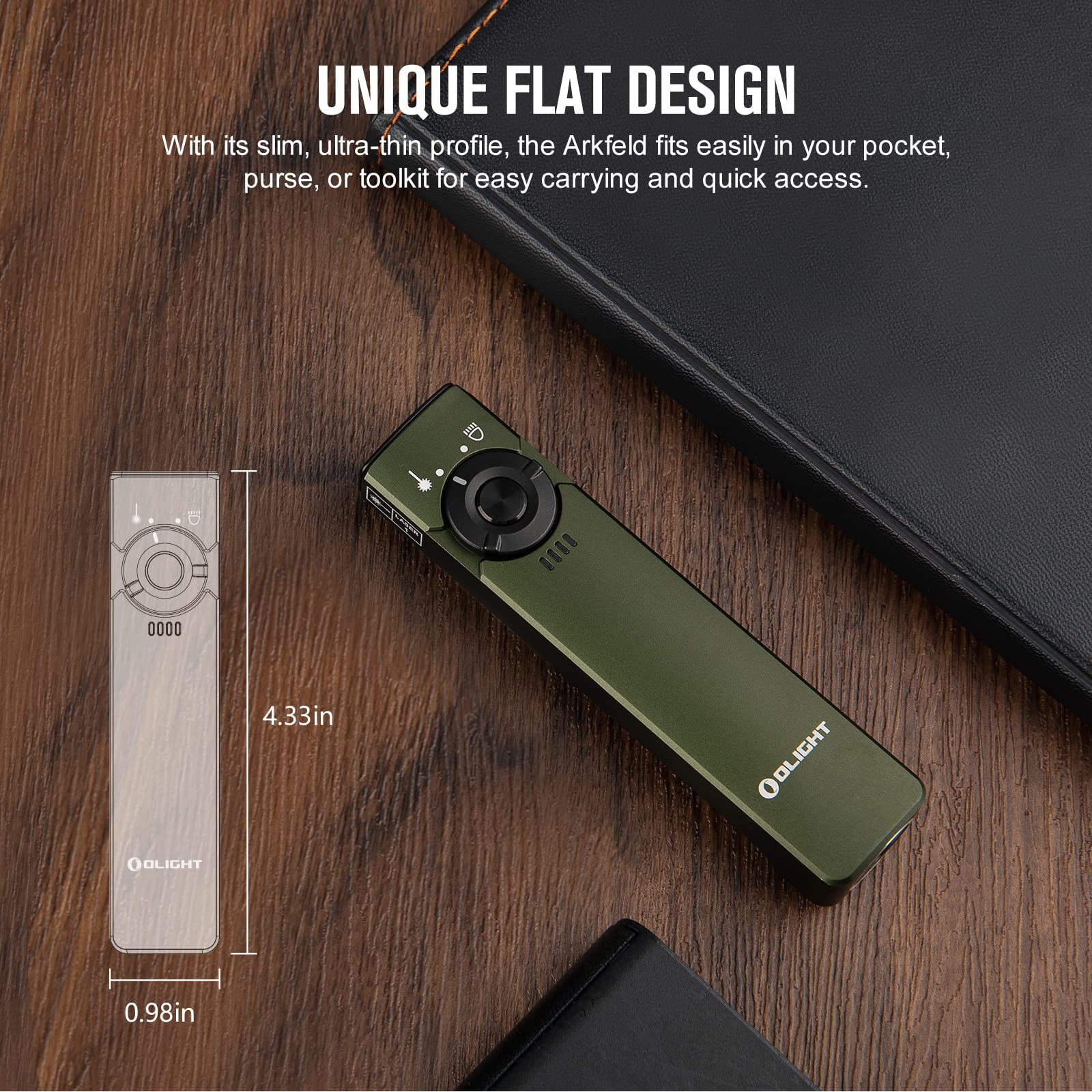 Foto 6 pulgar | Linterna Olight Arkfeld Edc Flat 1000 Lúmenes Blanca Con Haz Verde - Venta Internacional.