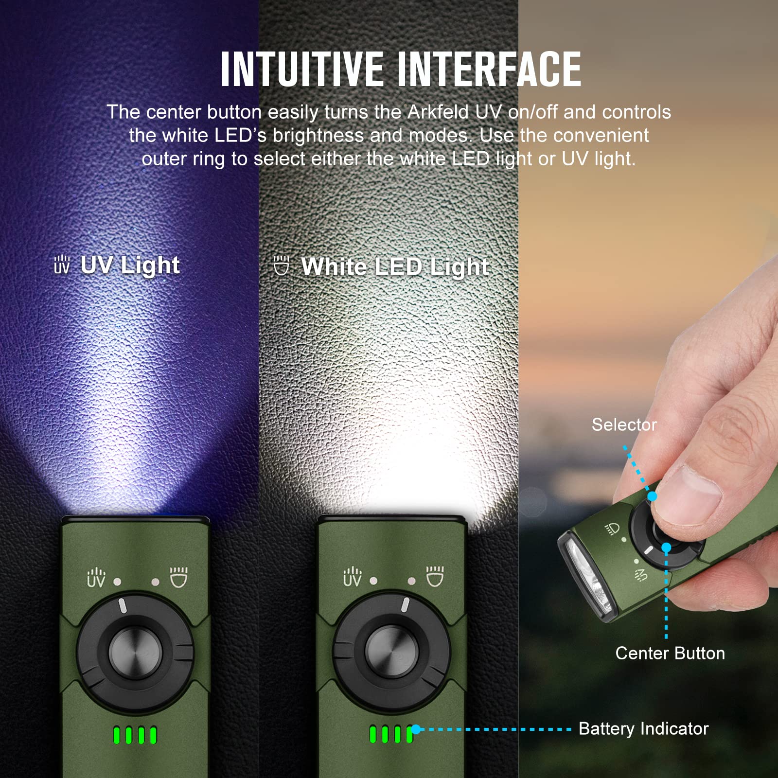 Foto 4 pulgar | Linterna Olight Arkfeld Uv Recargable 1000 Lúmenes - Venta Internacional.