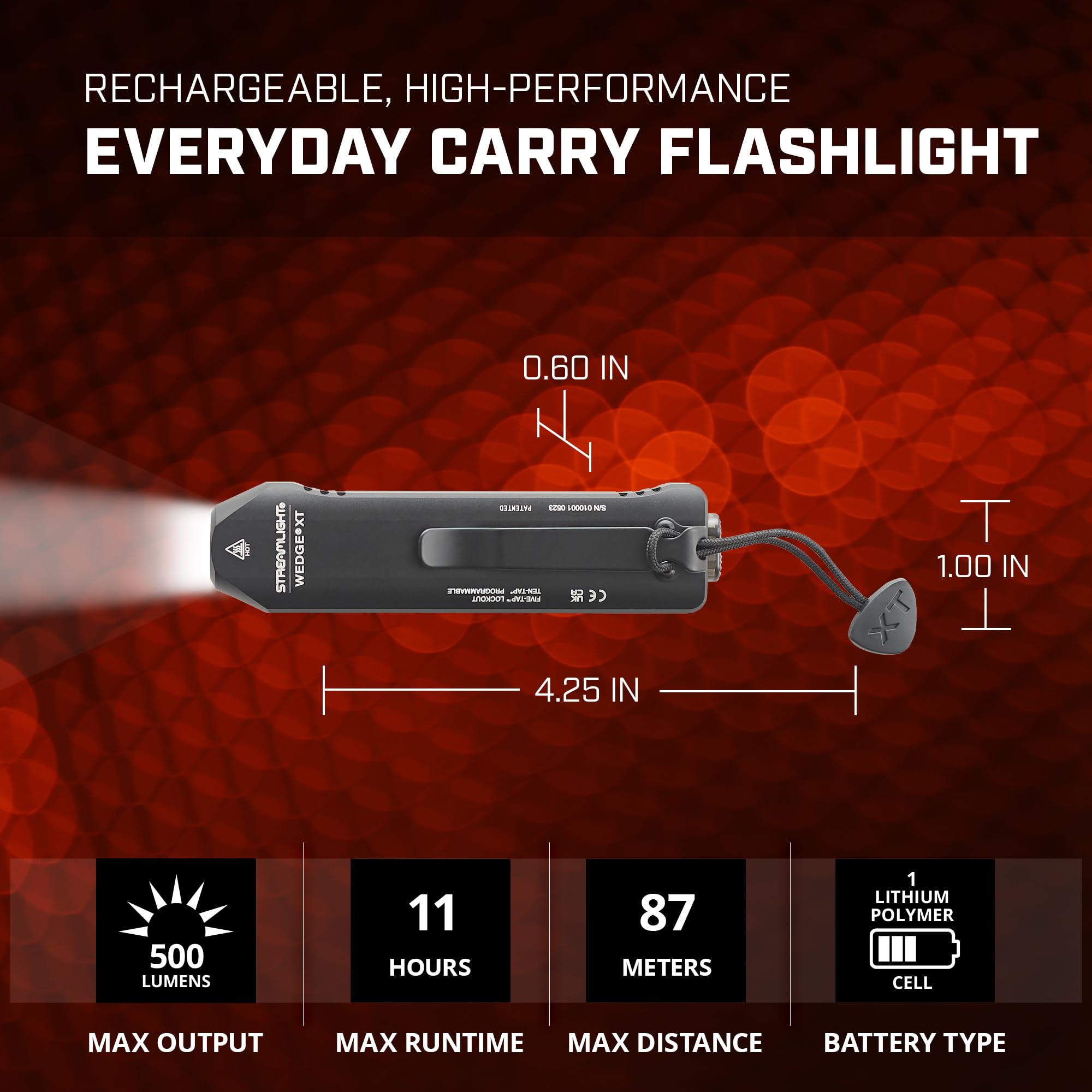 Foto 8 pulgar | Linterna Streamlight Wedge Xt De 500 Lúmenes Con Usb-c Negra - Venta Internacional.