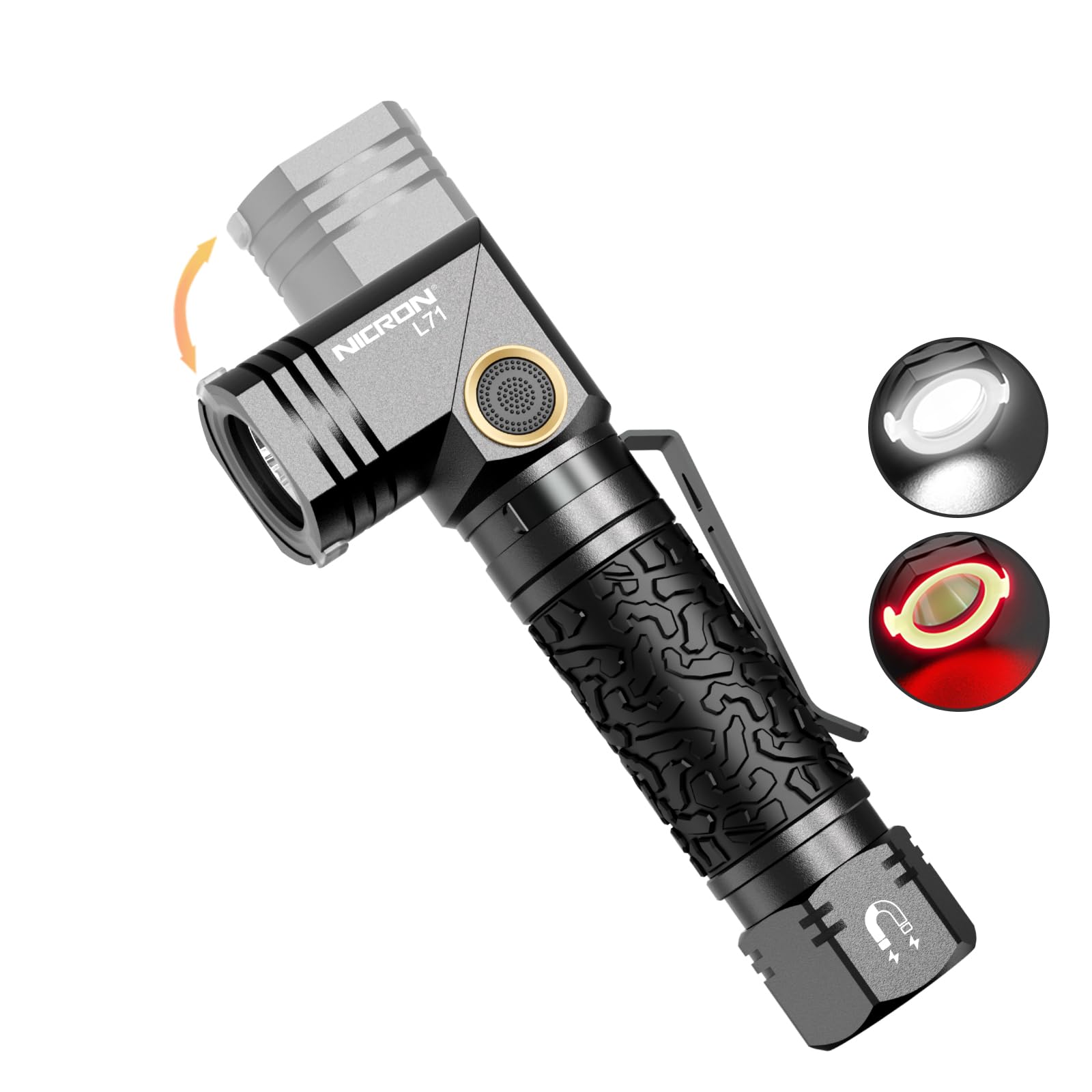 Linterna Nicron L71 Táctica De 1800 Lúmenes Recargable - Venta Internacional.