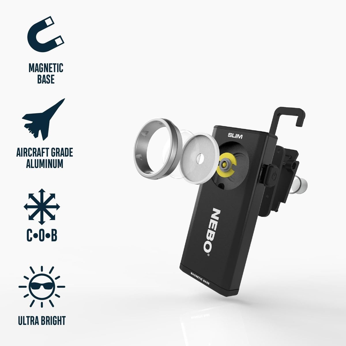 Foto 3 pulgar | Lámpara De Trabajo Nebo Slim, Recargable Por Usb, 500 Lúmenes, Color Negro - Venta Internacional.