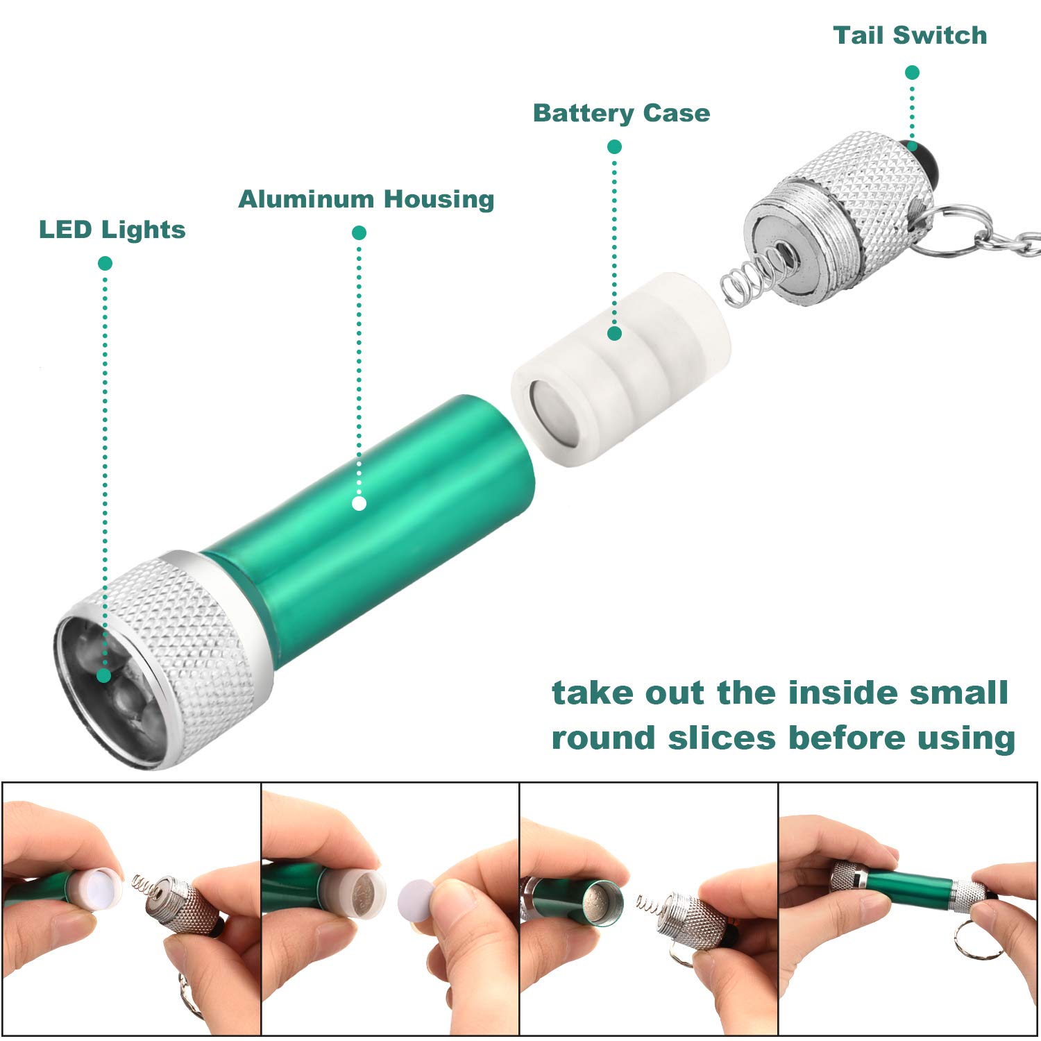 Foto 5 pulgar | Llavero Con Linterna Led Mini Honoson, 30 Piezas, Portátil - Venta Internacional.