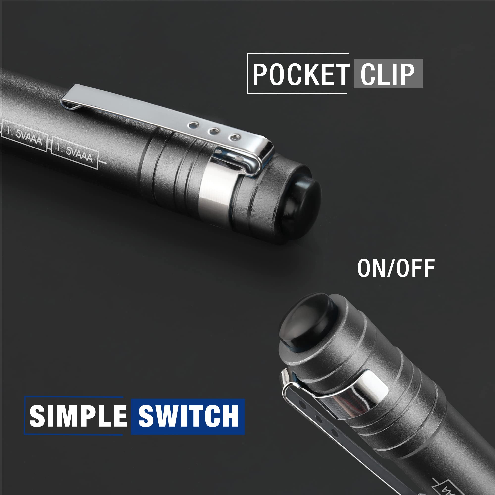 Foto 6 pulgar | Linterna Led Workpro De Aluminio Con Clip Gris Y 2 Pilas Aaa X4 - Venta Internacional.
