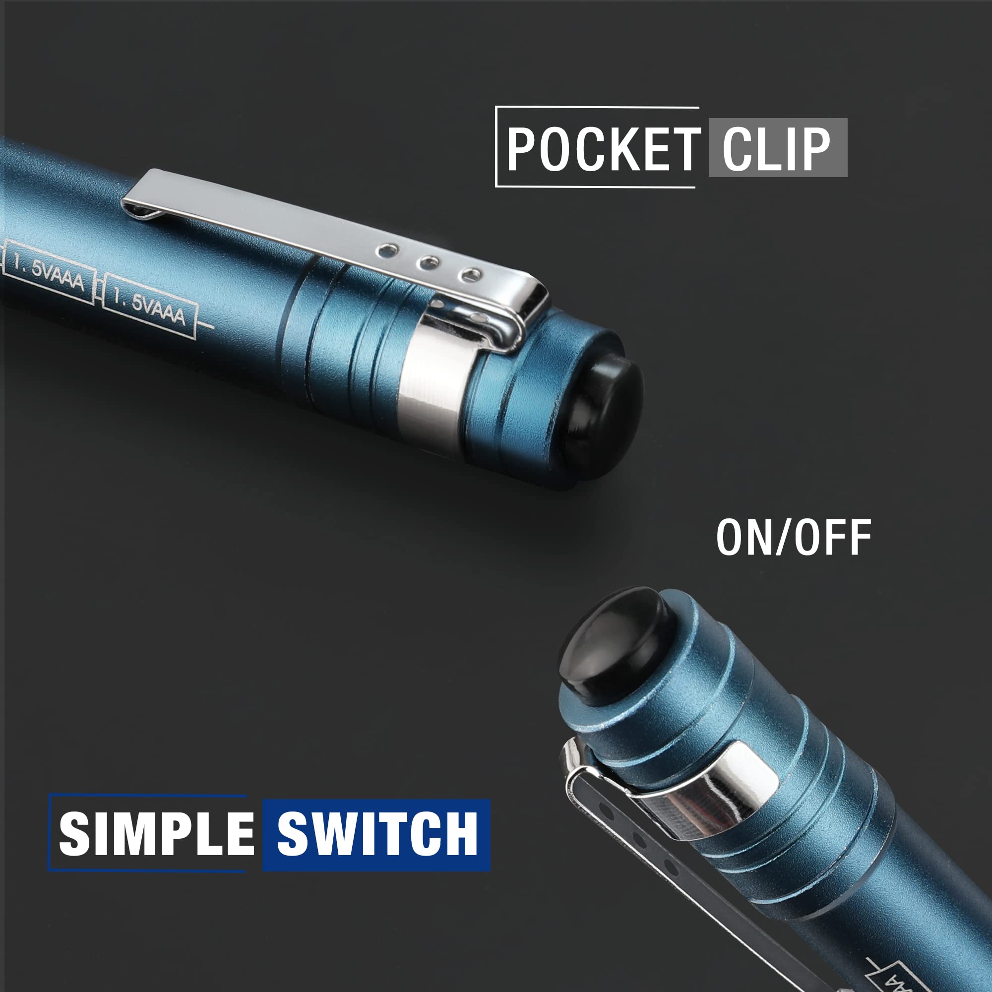 Foto 6 pulgar | Pen Light Workpro Led Con Bolsillo De Aluminio Con Clip Azul, Paquete De 4 - Venta Internacional.