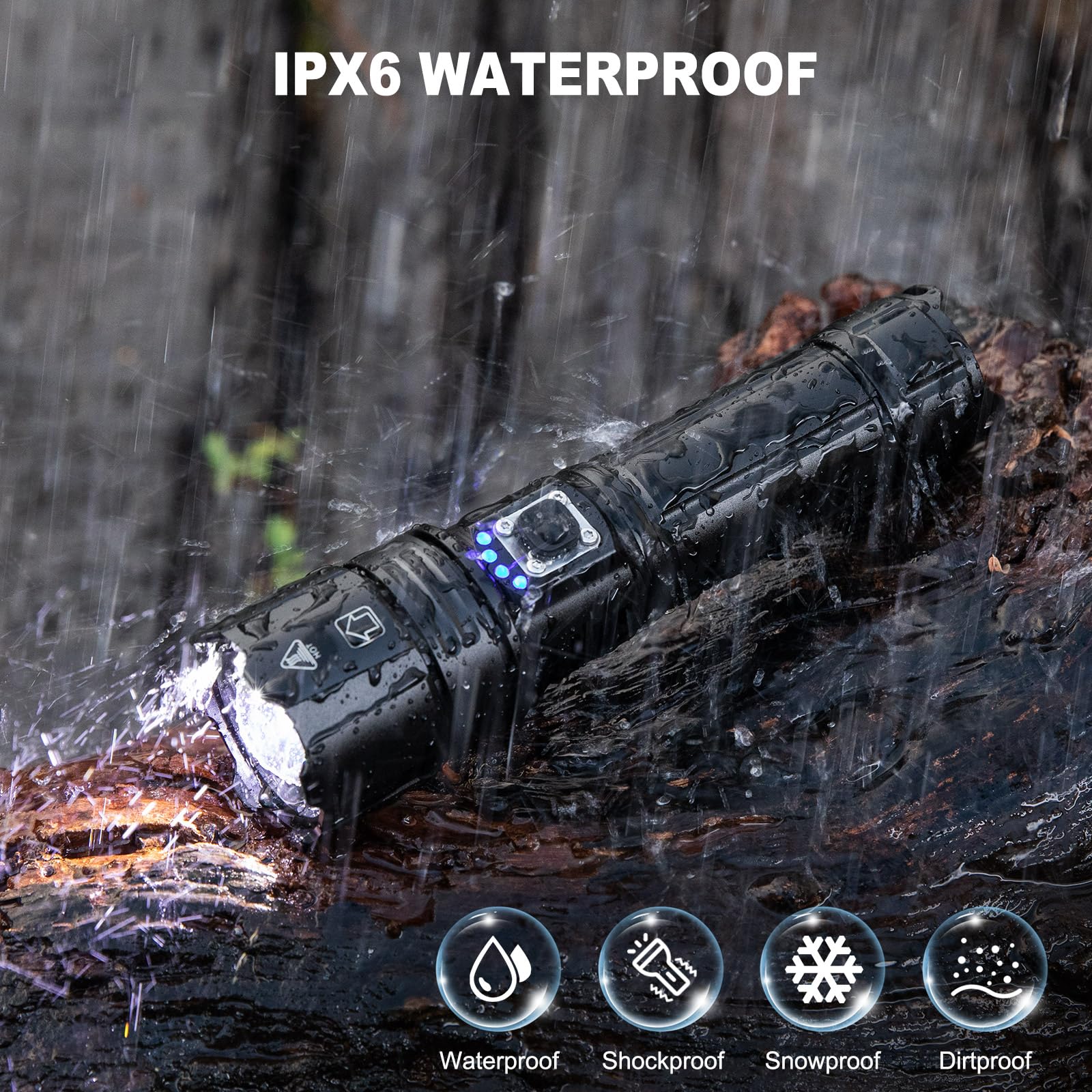 Foto 7 | Linterna Gdplus Recargable De 990000 Lúmenes, Paquete De 2, Ipx6 - Venta Internacional.