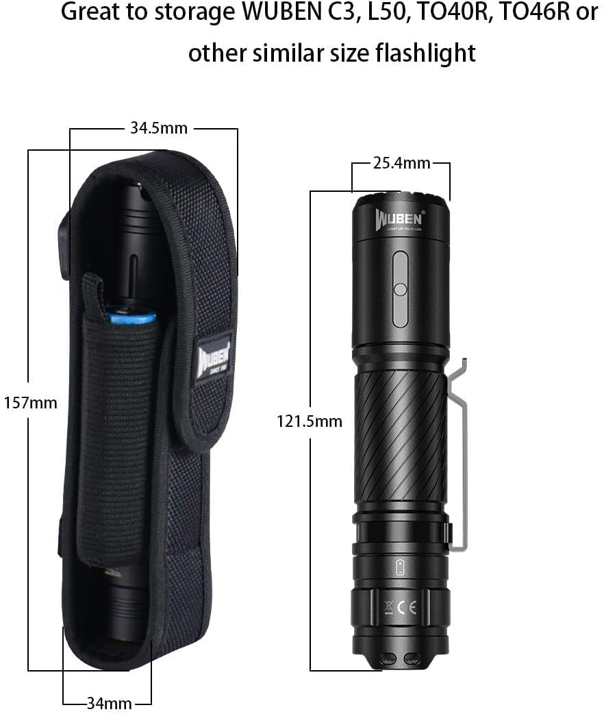 Foto 3 pulgar | Funda Para Linterna Wuben Led, Táctica, De Nailon - Venta Internacional.