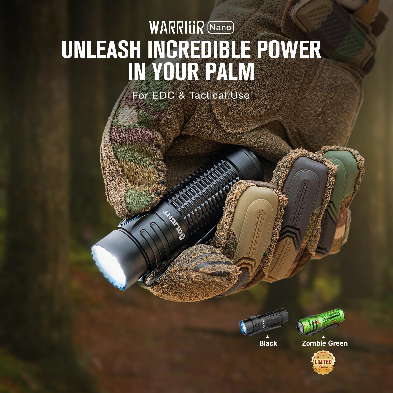 Foto 2 | Linterna Táctica Olight Warrior Nano 1200 Lúmenes Negra - Venta Internacional.