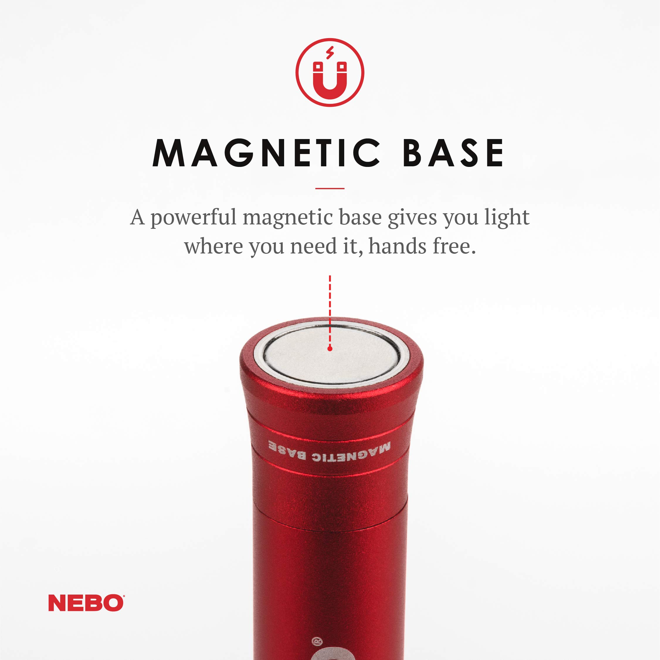 Foto 5 | Lámpara De Trabajo Nebo Big Larry 2, Funciona Con Pilas, 500 Lúmenes, Color Rojo - Venta Internacional.