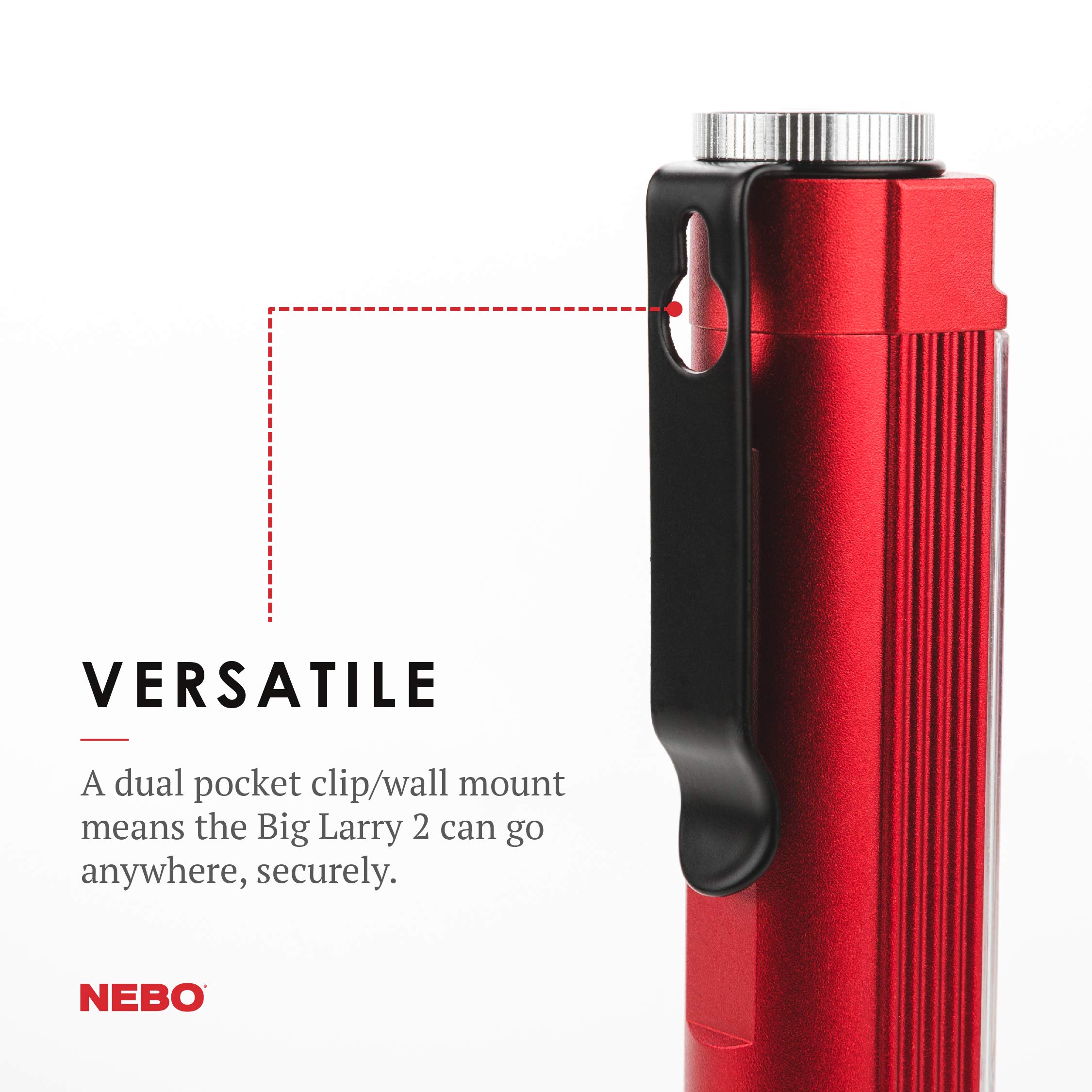 Foto 7 pulgar | Lámpara De Trabajo Nebo Big Larry 2, Funciona Con Pilas, 500 Lúmenes, Color Rojo - Venta Internacional.