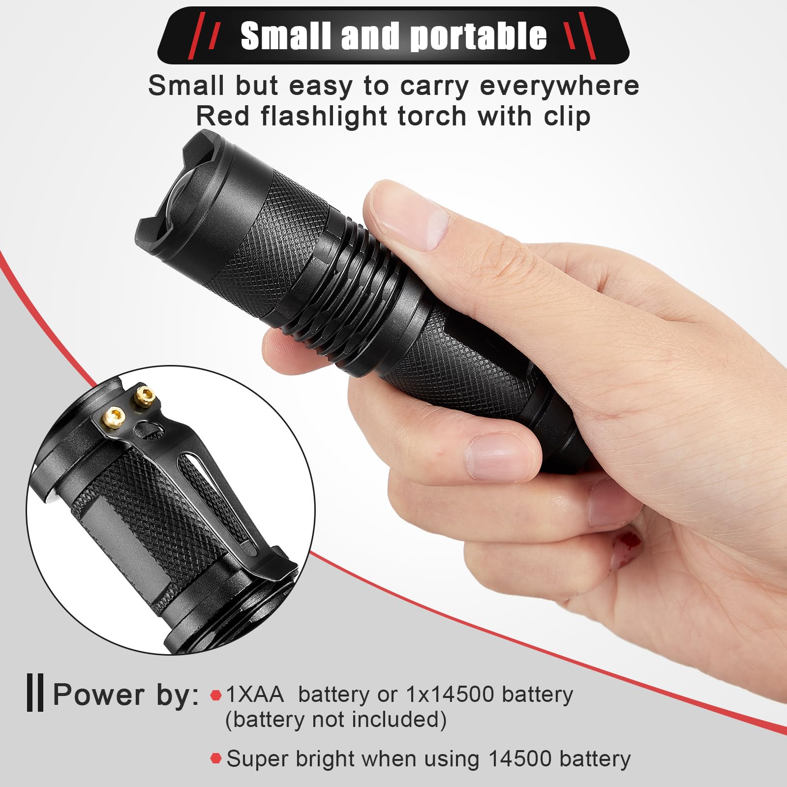 Foto 6 pulgar | Linterna Honoson Led De Luz Roja Monomodo Con Lente Escalable - Venta Internacional.