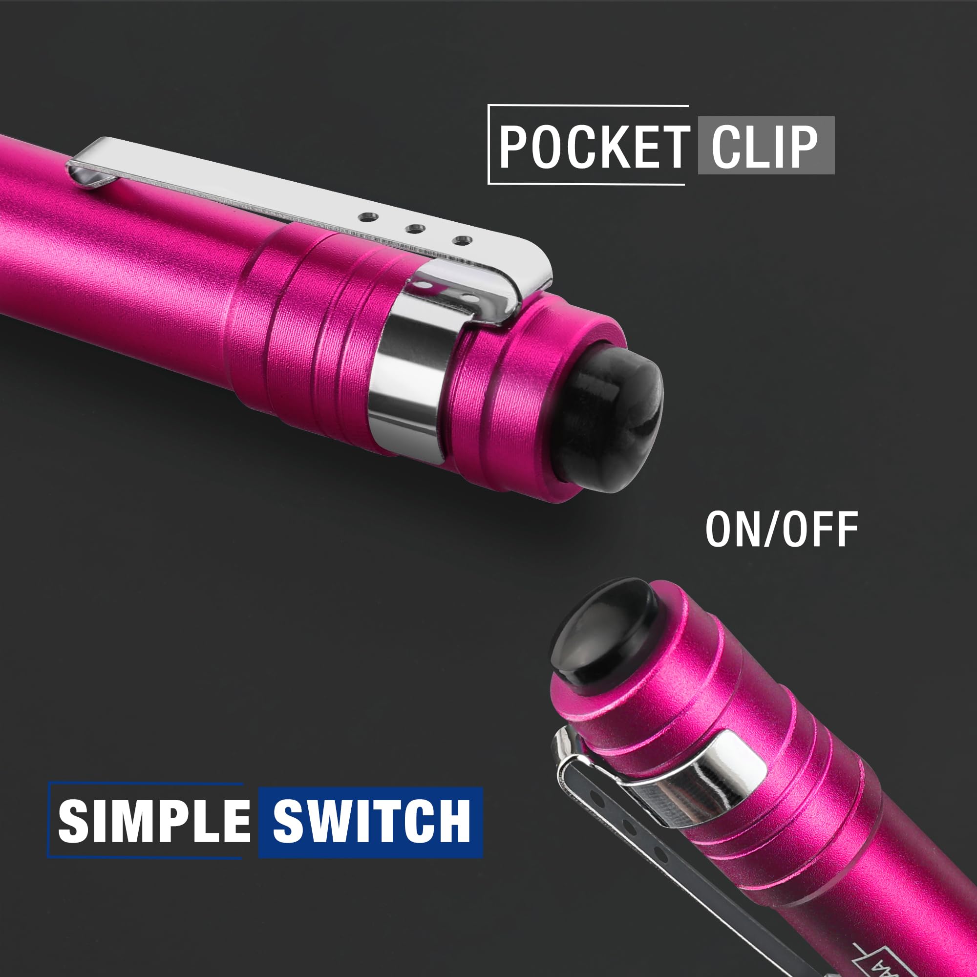Foto 4 pulgar | Linterna Led Workpro De Aluminio Con Clip Rosa, 2 Pilas Aaa, Paquete De 4 - Venta Internacional.