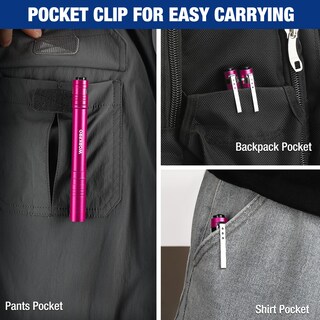 Foto 5 | Linterna Led Workpro De Aluminio Con Clip Rosa, 2 Pilas Aaa, Paquete De 4 - Venta Internacional.