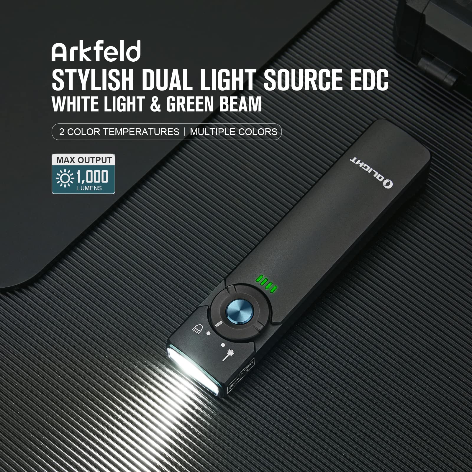 Foto 3 pulgar | Linterna Olight Arkfeld Edc Flat 1000 Lúmenes Con Haz Verde - Venta Internacional.