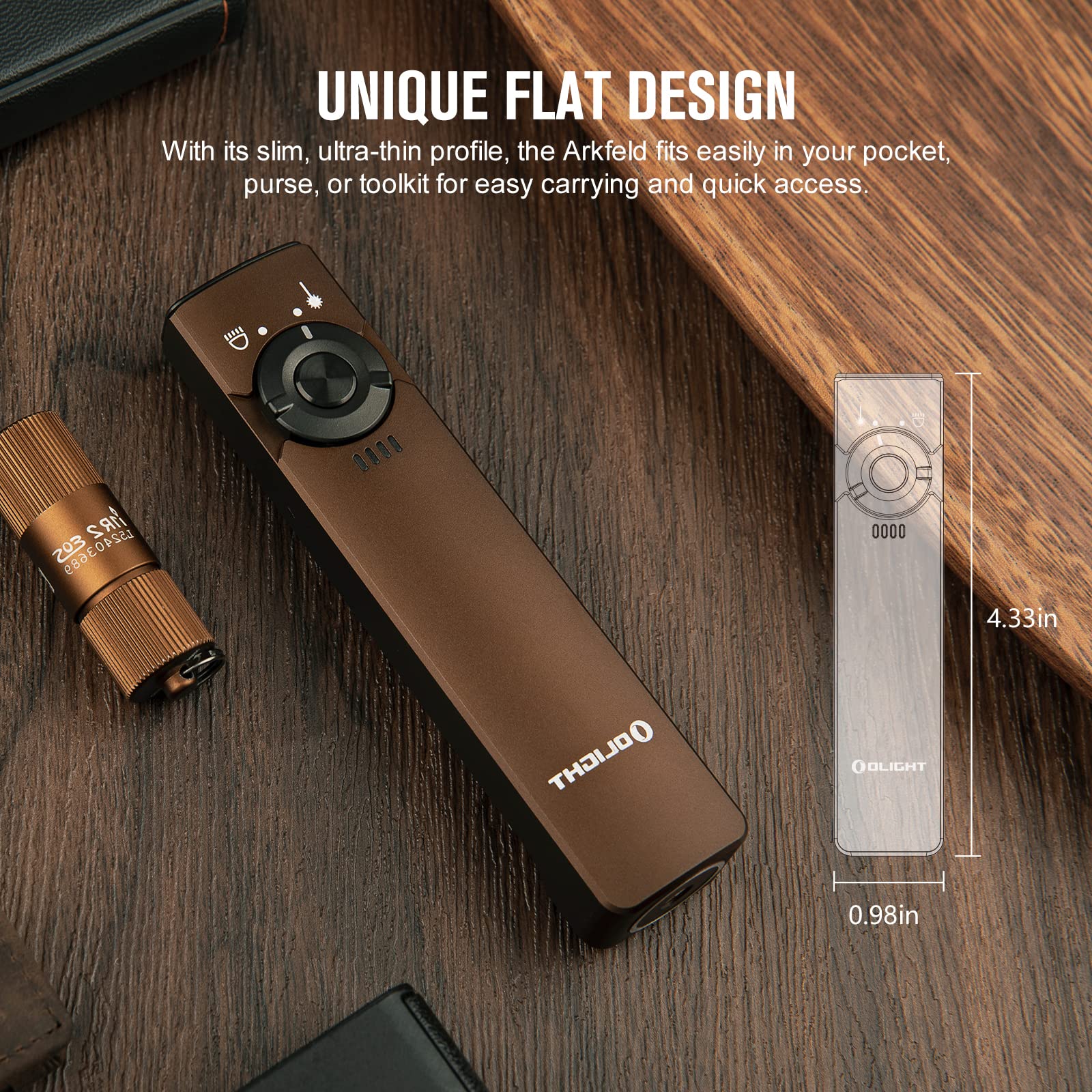 Foto 6 pulgar | Linterna Olight Arkfeld Edc Flat 1000 Lúmenes Con Haz Verde - Venta Internacional.