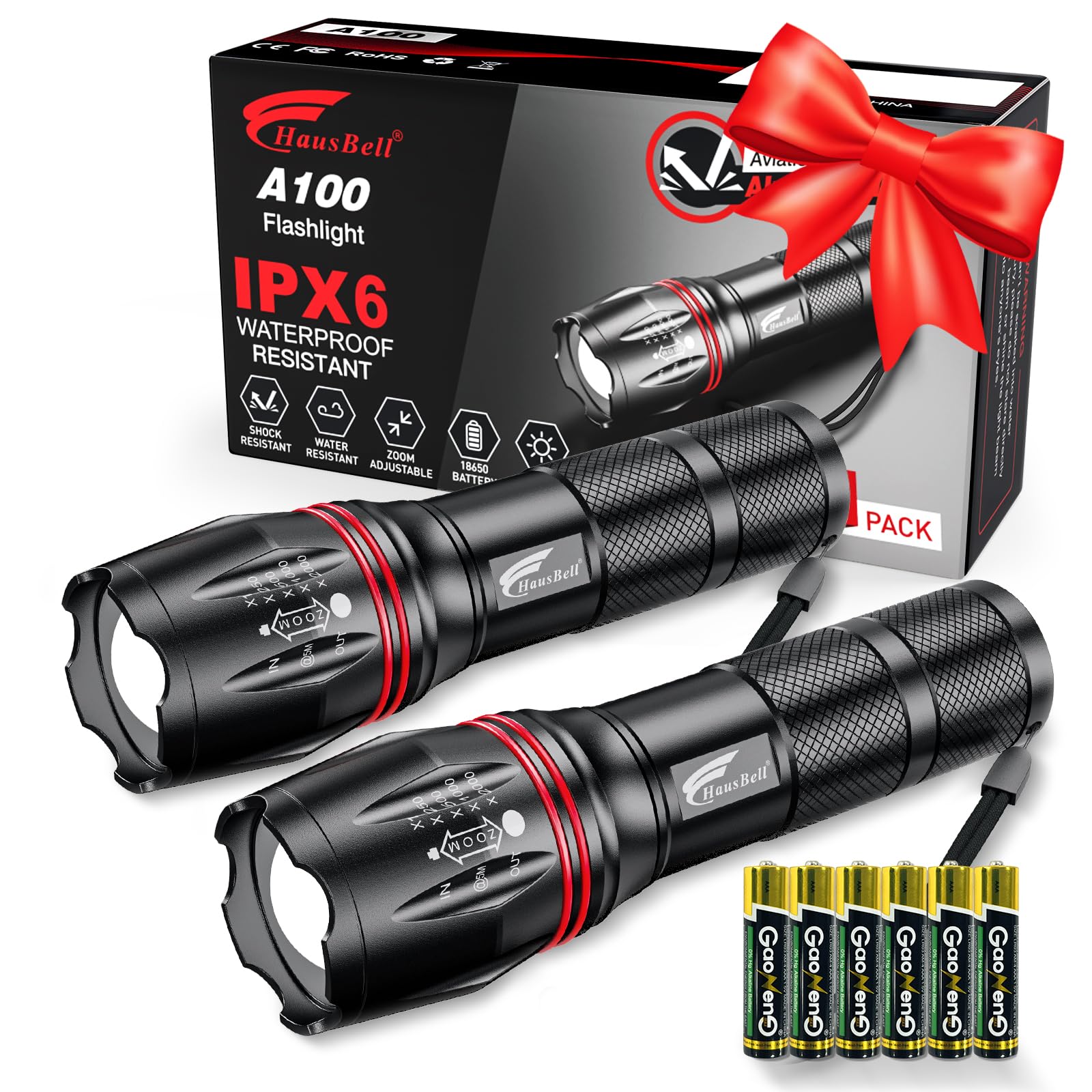 Foto 1 | Linterna Hausbell Led A100 Con Brillo De 1000 Lm, Paquete De 2 - Venta Internacional.