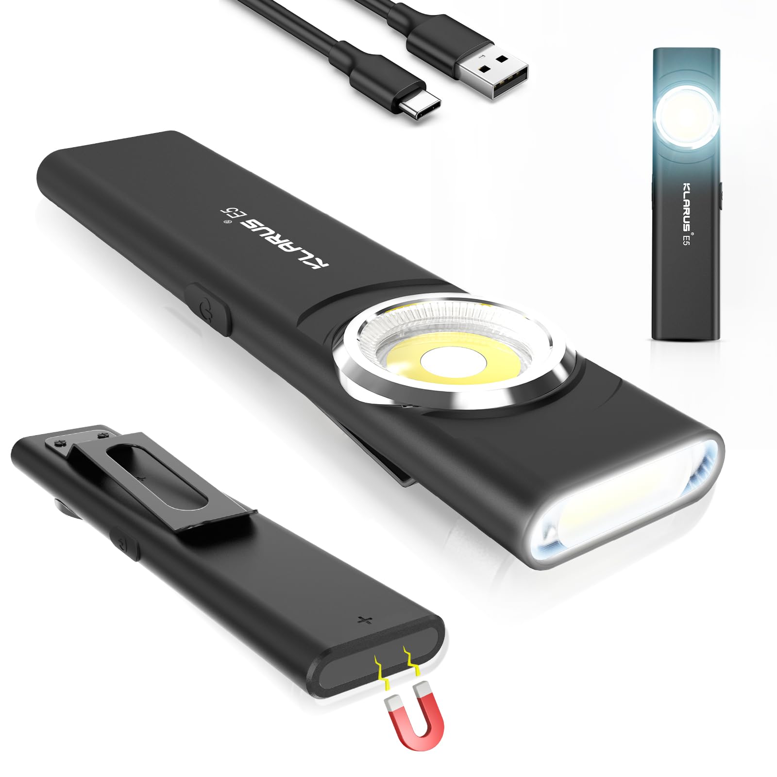 Foto 2 pulgar | Linterna Klarus E5 Recargable Edc De 600 Lúmenes Con Imán - Venta Internacional.