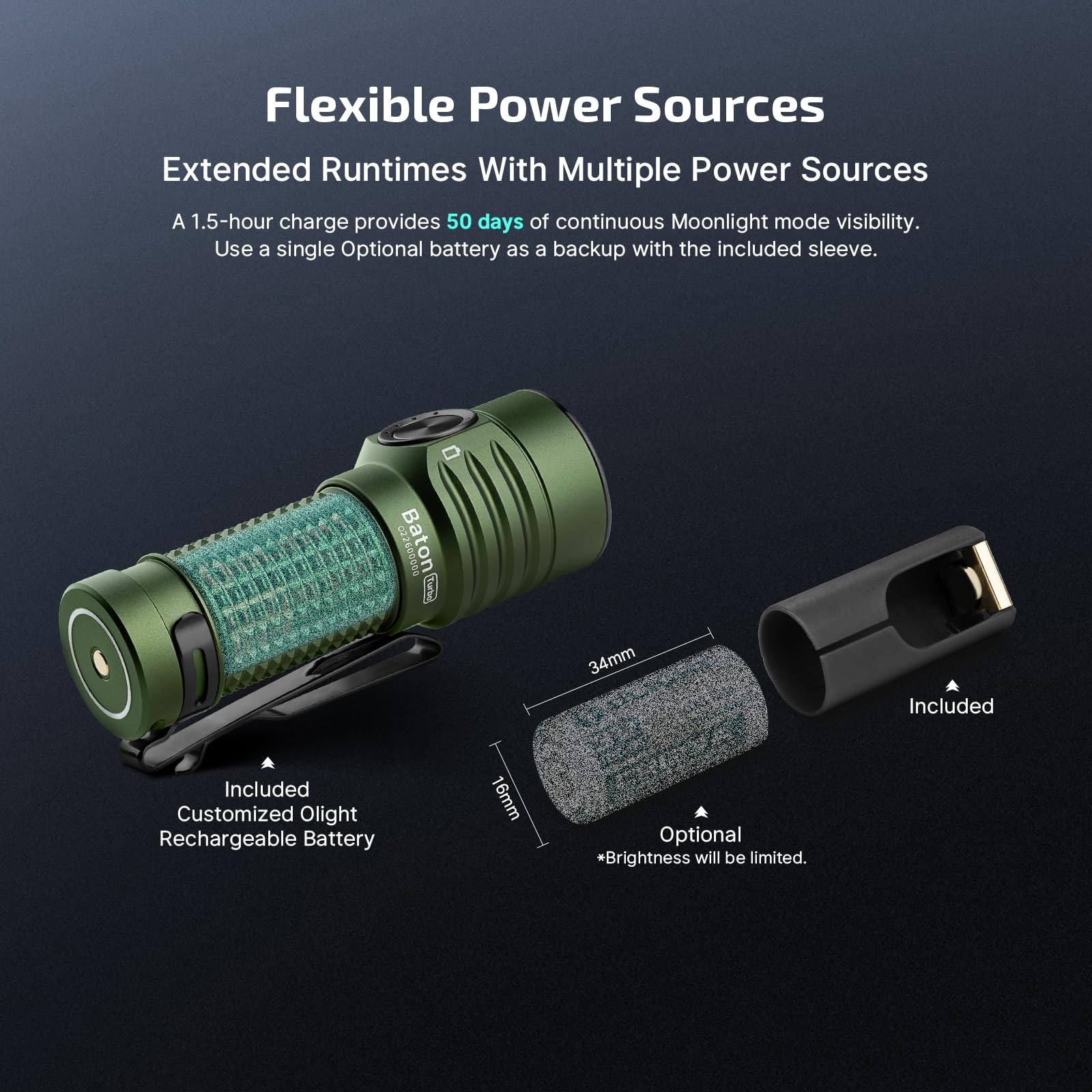 Foto 5 pulgar | Linterna Olight Baton Turbo Edc Recargable 1000lm - Venta Internacional.