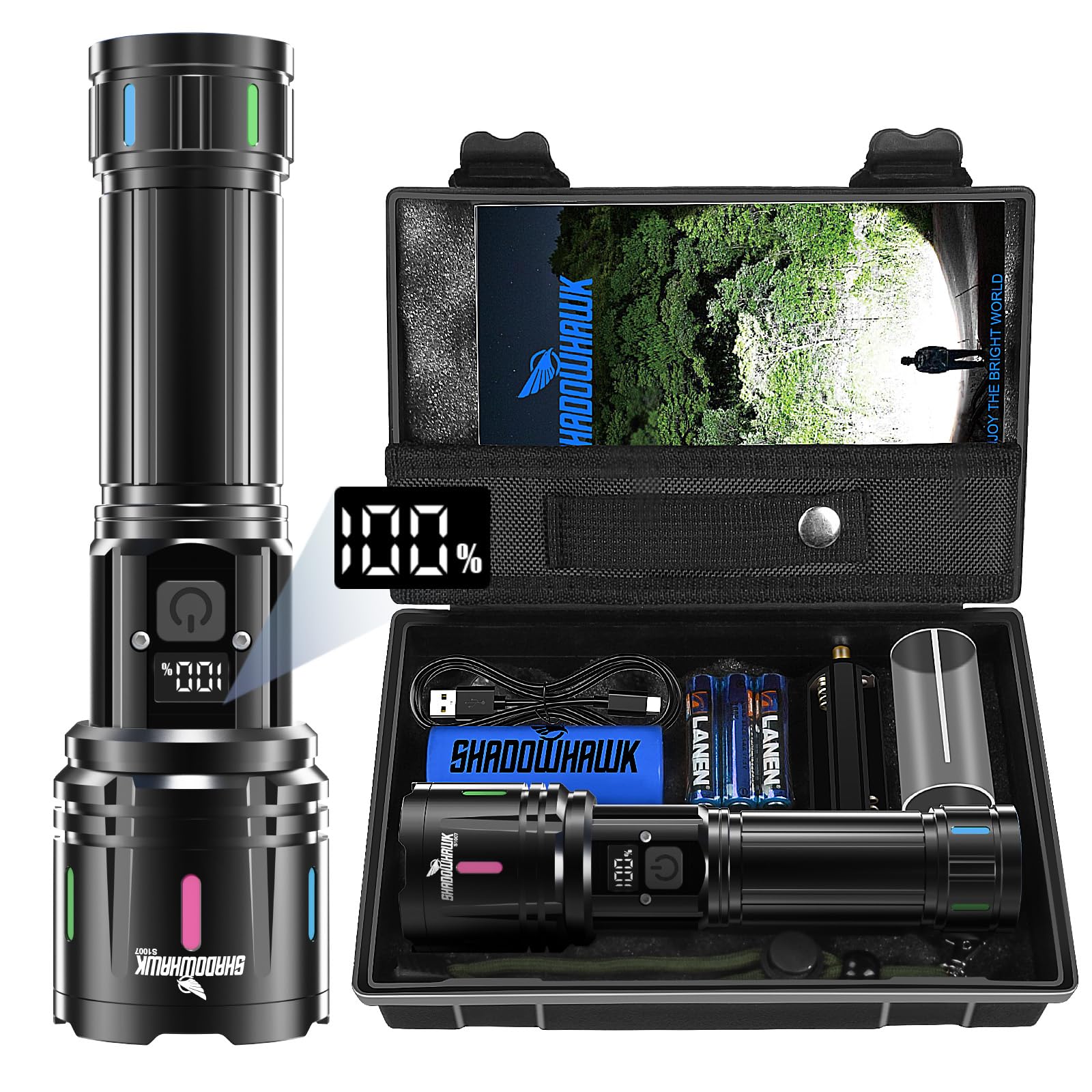 Linterna Shadowhawk S1007 Recargable De 2000 Lúmenes Xhm90.2 - Venta Internacional.