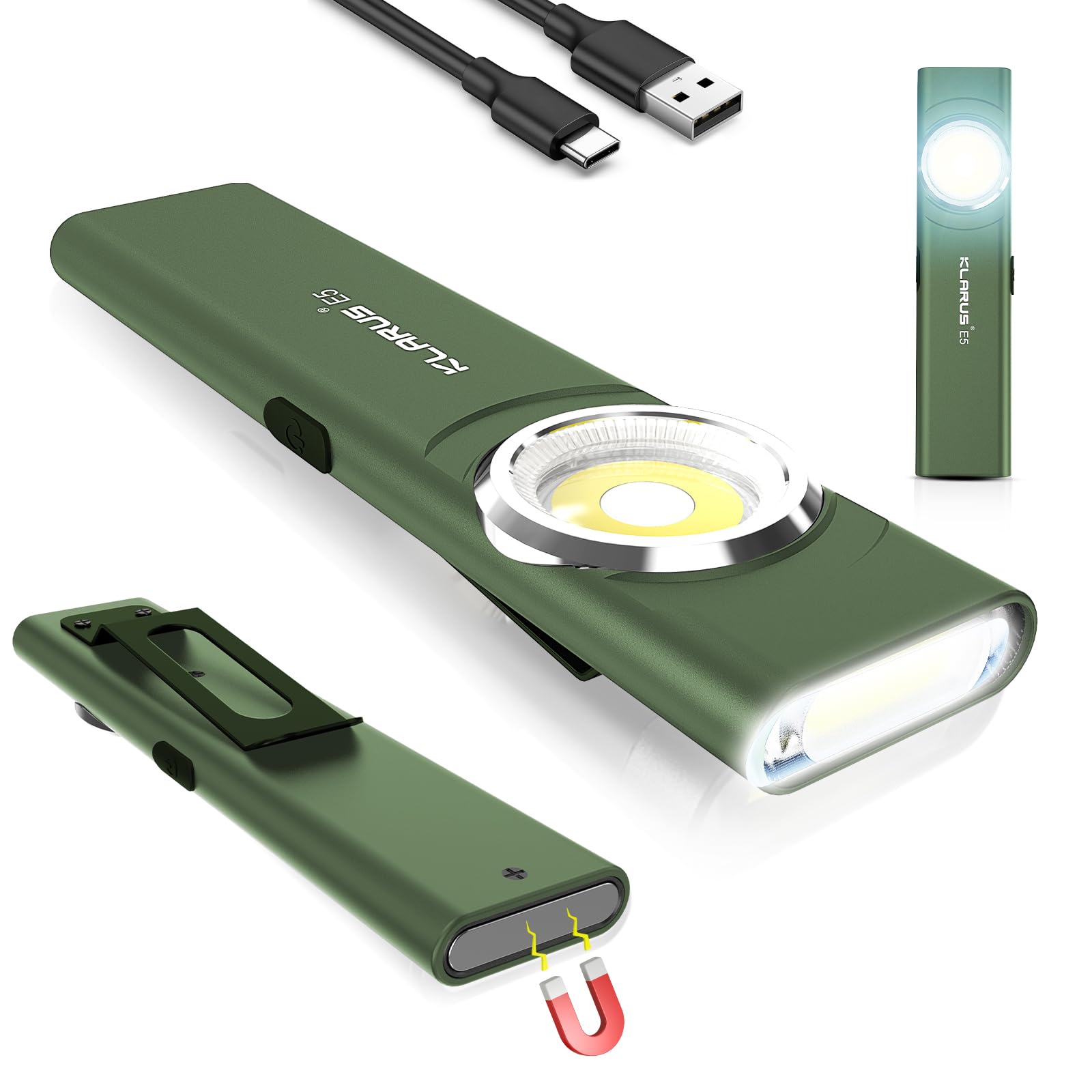 Linterna Klarus E5 Recargable Edc 600 Lúmenes Verde - Venta Internacional.