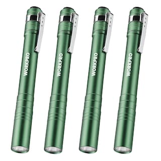 Foto 1 | Pen Light Workpro Led Con Bolsillo De Aluminio Con Clip, Color Verde, Paquete De 4 - Venta Internacional.