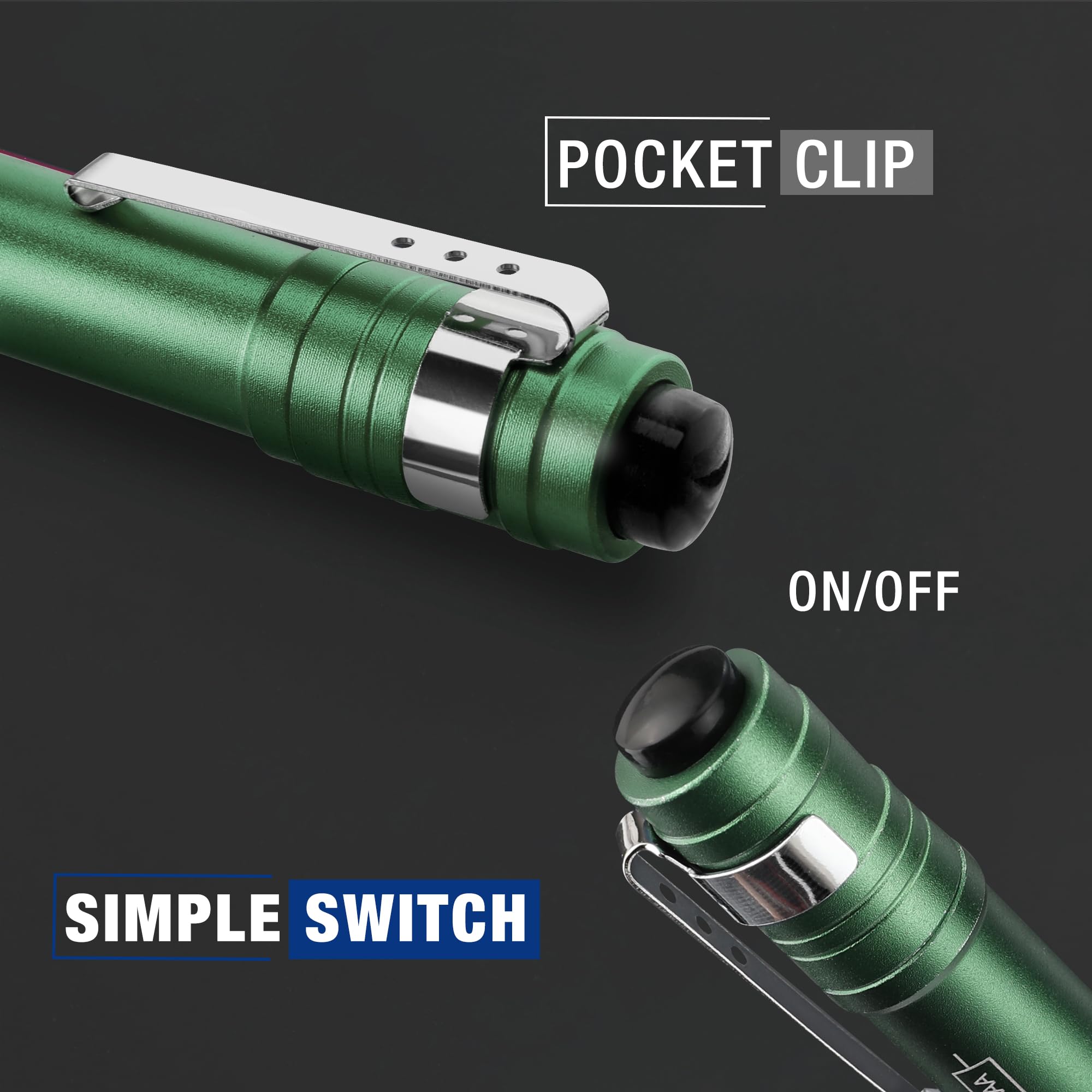 Foto 5 pulgar | Pen Light Workpro Led Con Bolsillo De Aluminio Con Clip, Color Verde, Paquete De 4 - Venta Internacional.
