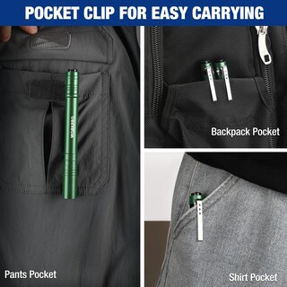 Foto 5 | Pen Light Workpro Led Con Bolsillo De Aluminio Con Clip, Color Verde, Paquete De 4 - Venta Internacional.