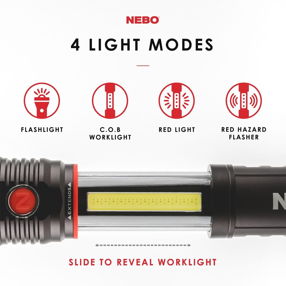 Foto 3 pulgar | Linterna Led Táctica Nebo Slyde+ De 400 Lúmenes Con Luz De Trabajo - Venta Internacional.