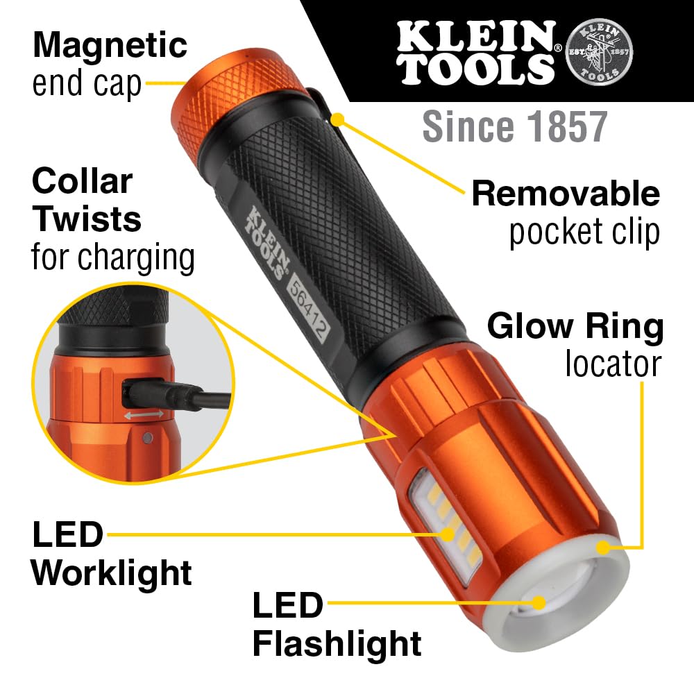 Foto 3 pulgar | Linterna Klein Tools 56412 Led Recargable de 500 Lúmenes - Venta Internacional