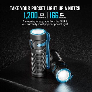 Foto 2 | Linterna Olight Baton3 1200 Lúmenes Ultracompacta Edc Negra - Venta Internacional
