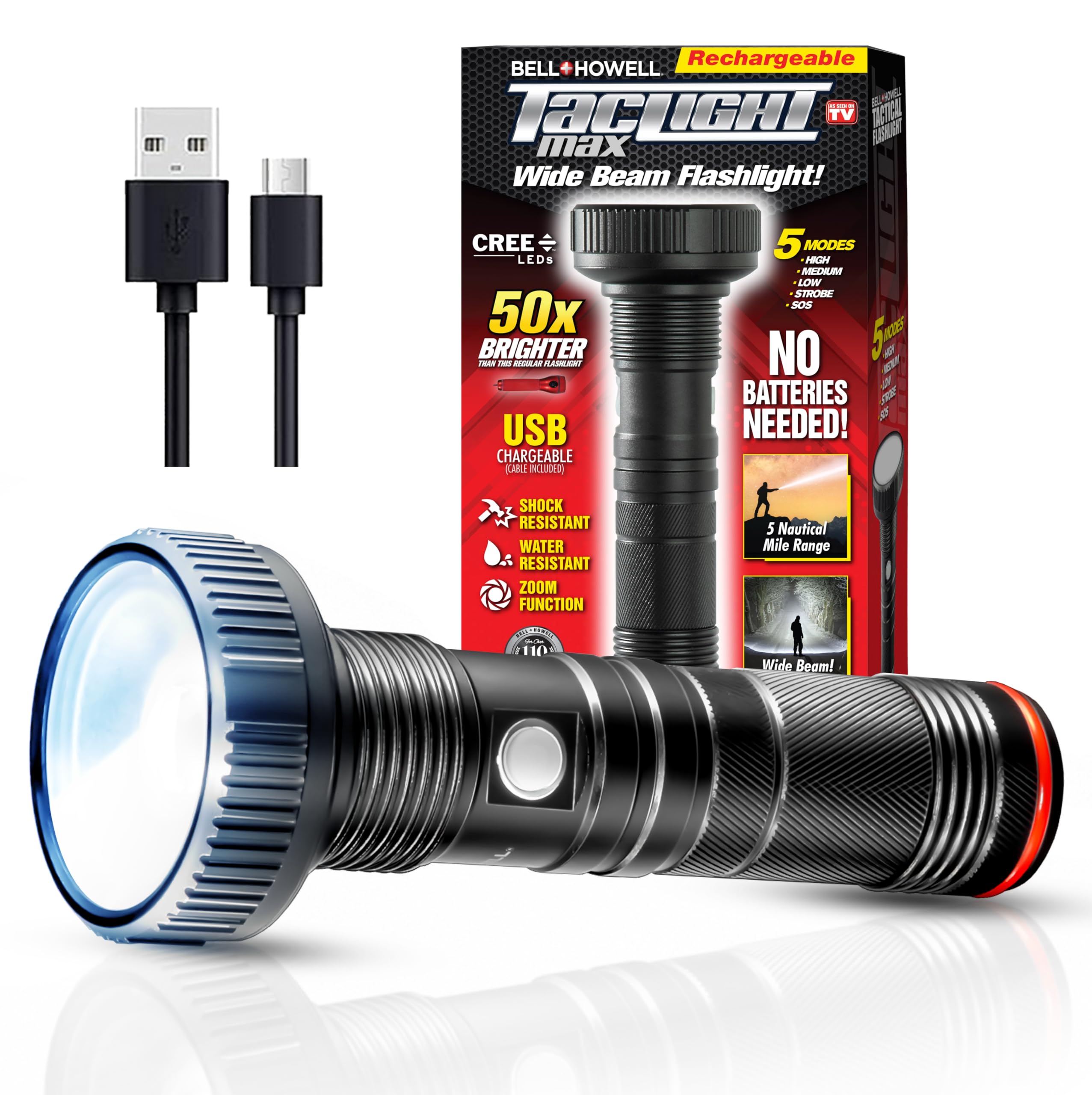 Foto 2 pulgar | Linterna Bell+Howell Taclight Max Led Recargable de 500 Lúmenes - Venta Internacional